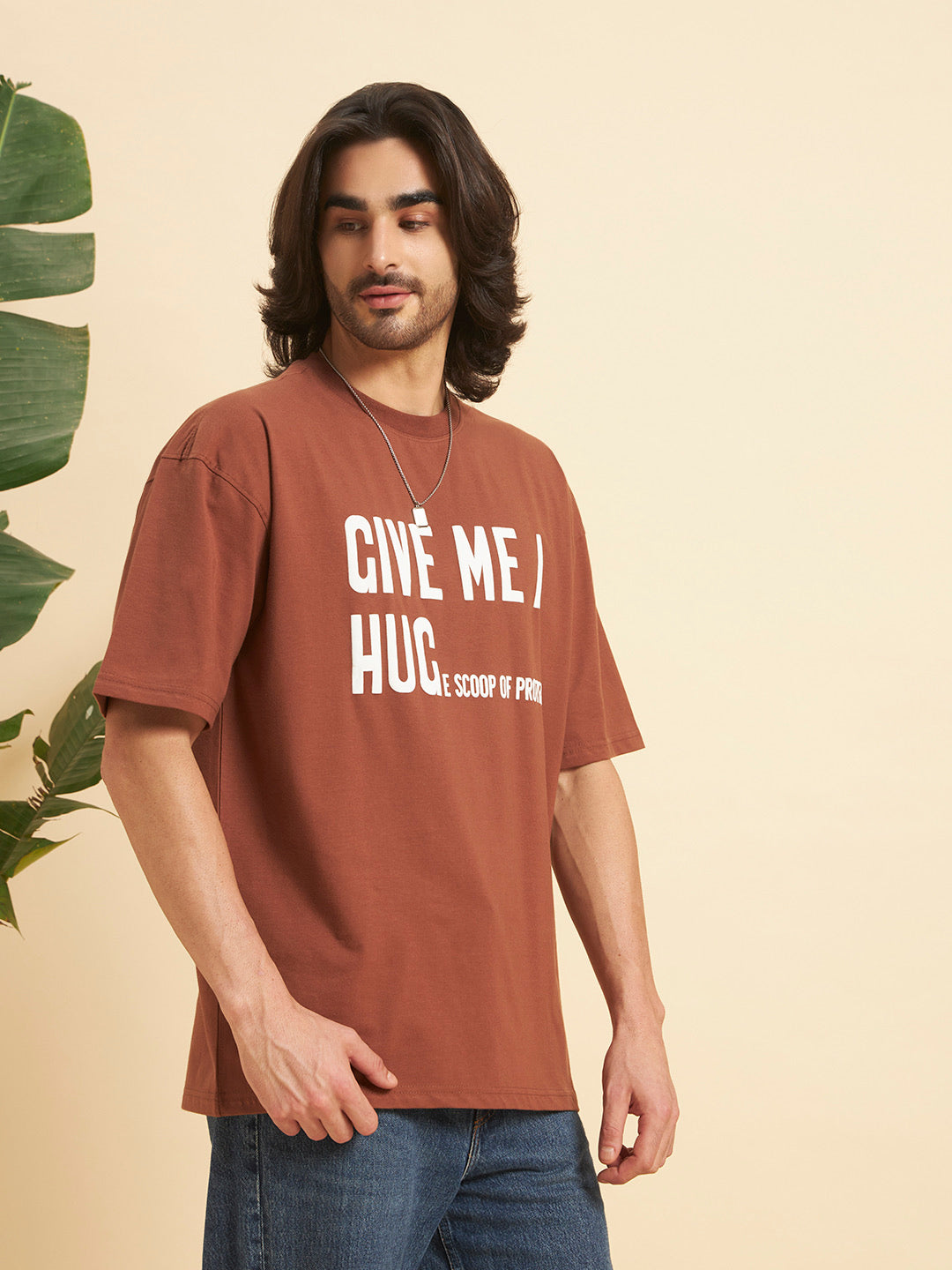 Oversized Athleisure Cotton T-Shirt – Hug & Protein Edition