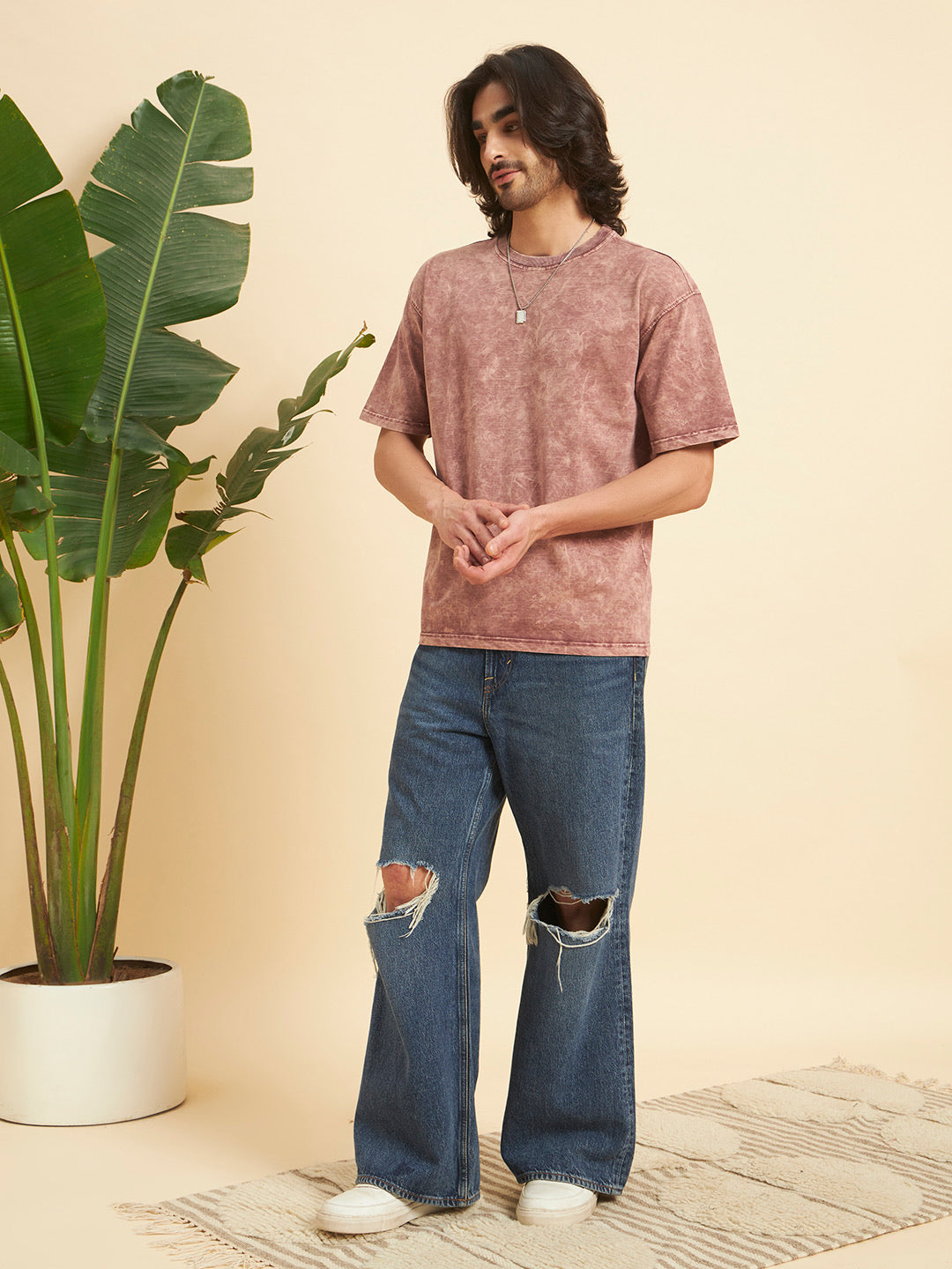 Oversized Premium Cotton T-Shirt – Rose Wash