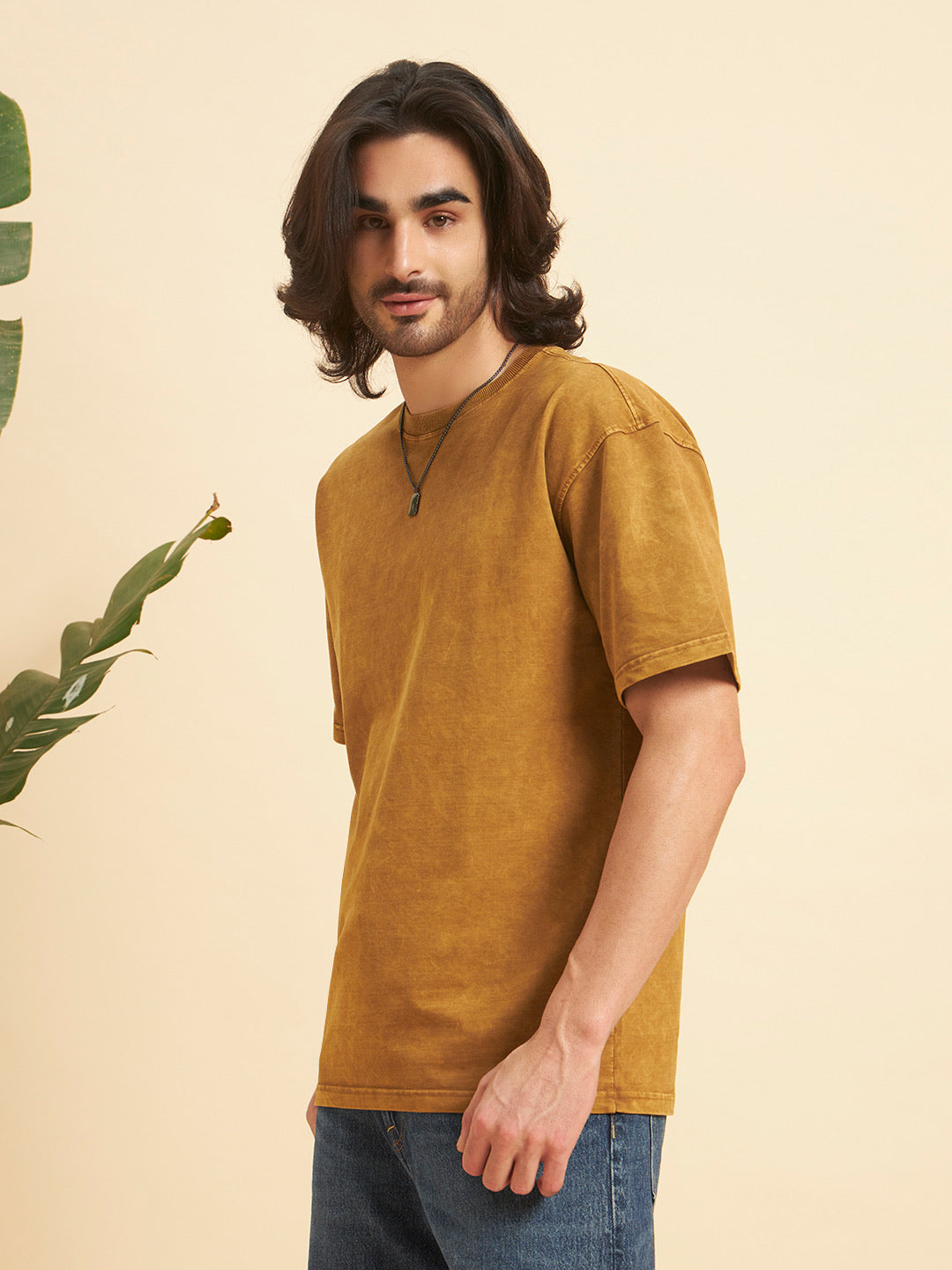 Oversized Premium Cotton T-Shirt – Amber Wash