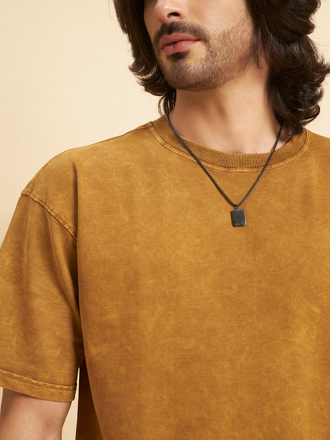 Oversized Premium Cotton T-Shirt – Amber Wash