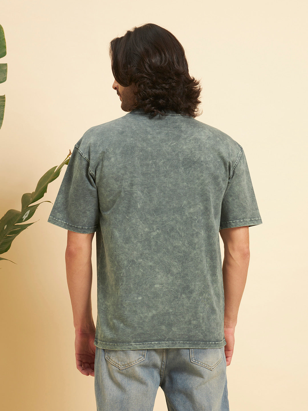 Oversized Premium Cotton T-Shirt – Olive Wash