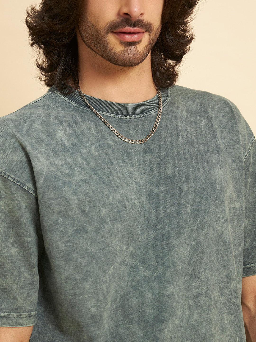 Oversized Premium Cotton T-Shirt – Olive Wash