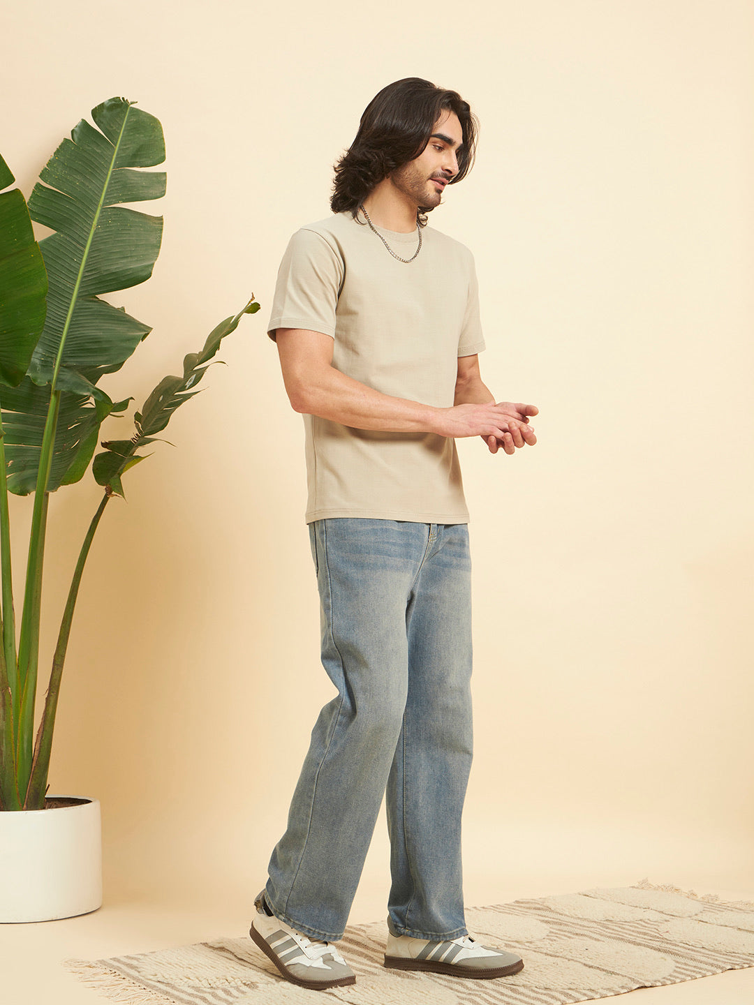 Regular Fit Premium Cotton T-Shirt – Stone