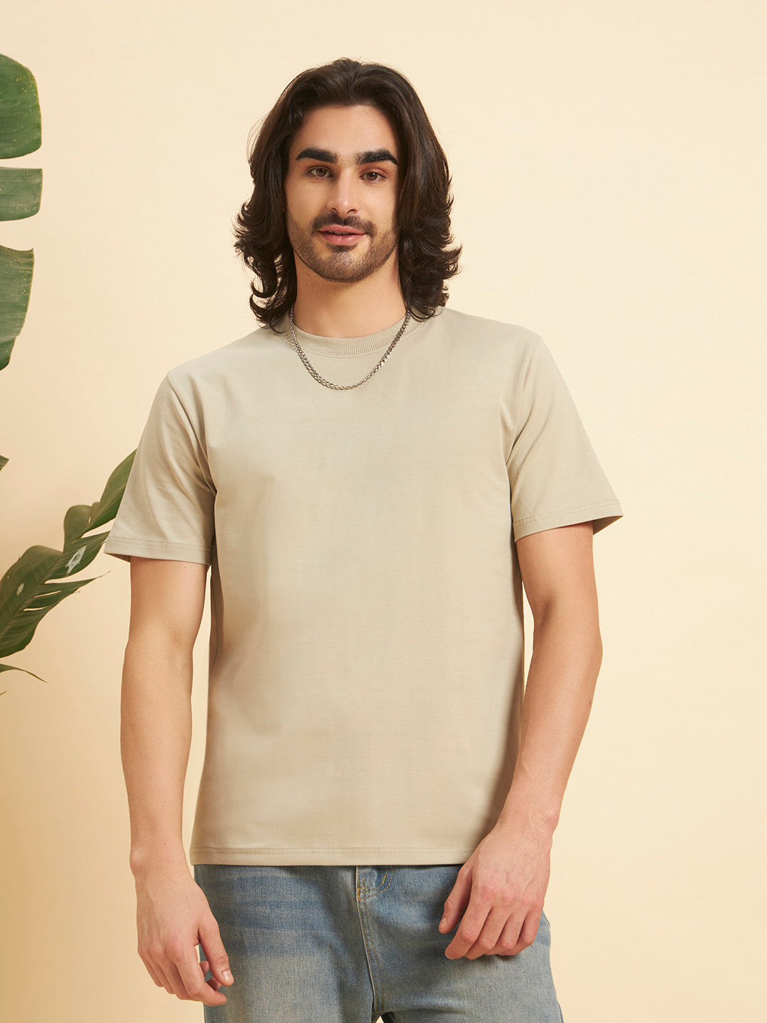 Regular Fit Premium Cotton T-Shirt – Stone
