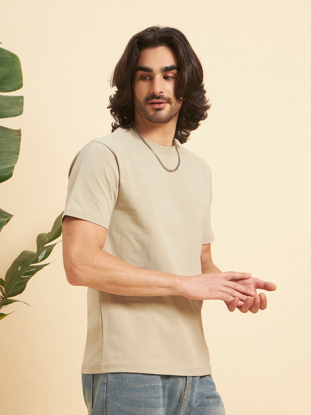 Regular Fit Premium Cotton T-Shirt – Stone