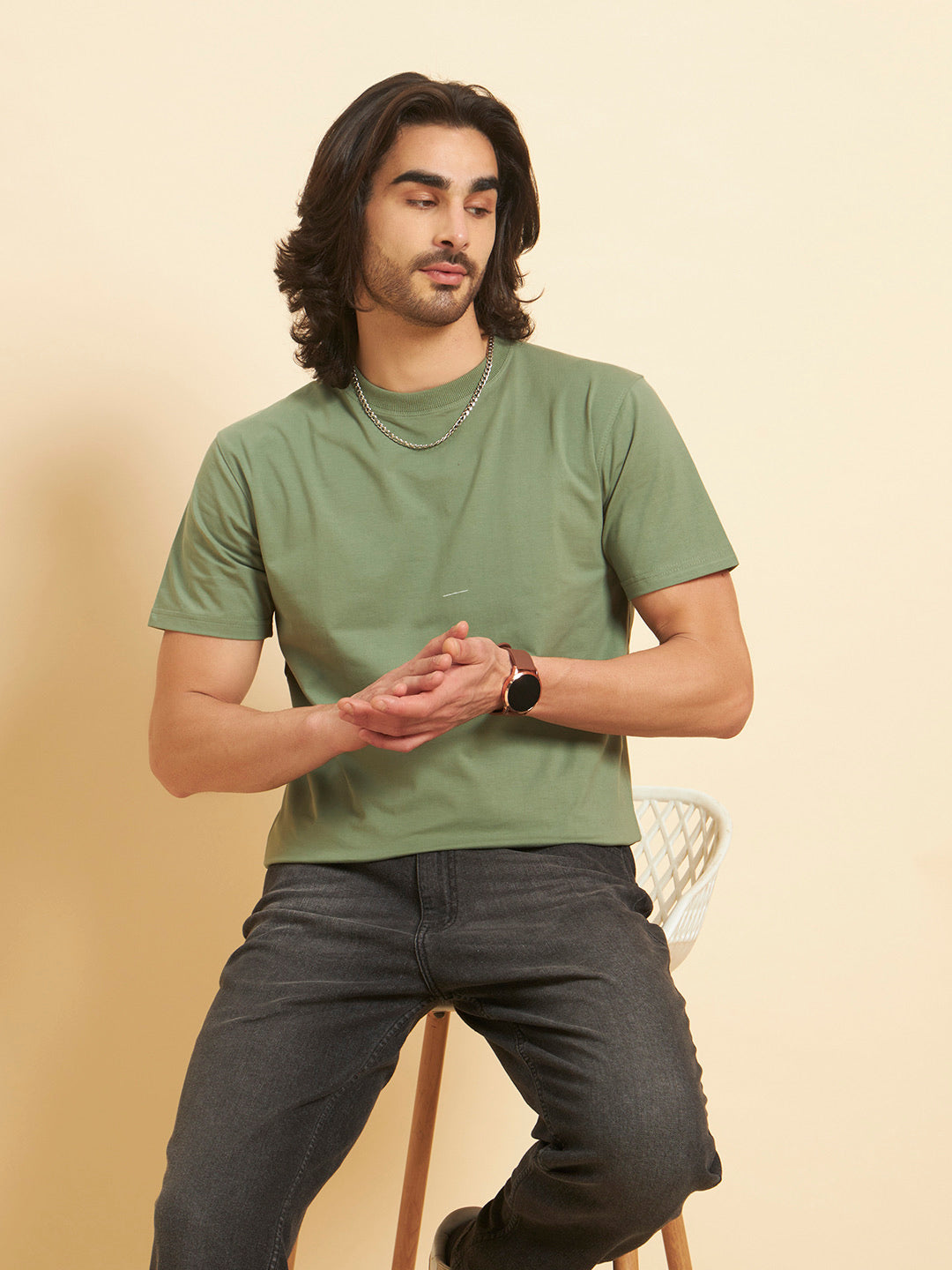 Regular Fit Premium Cotton T-Shirt – Sage