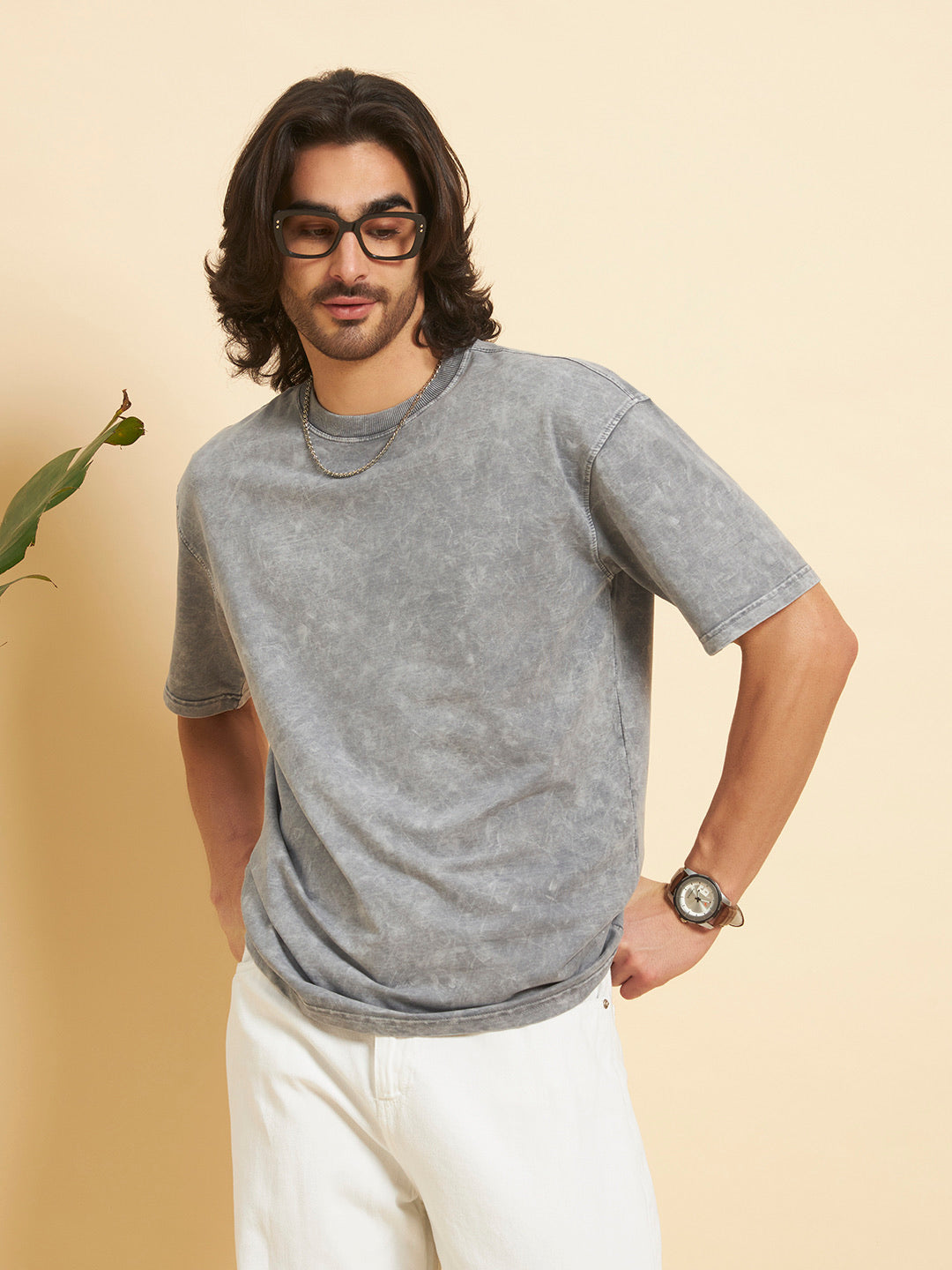 Oversized Premium Cotton T-Shirt – Ash Wash