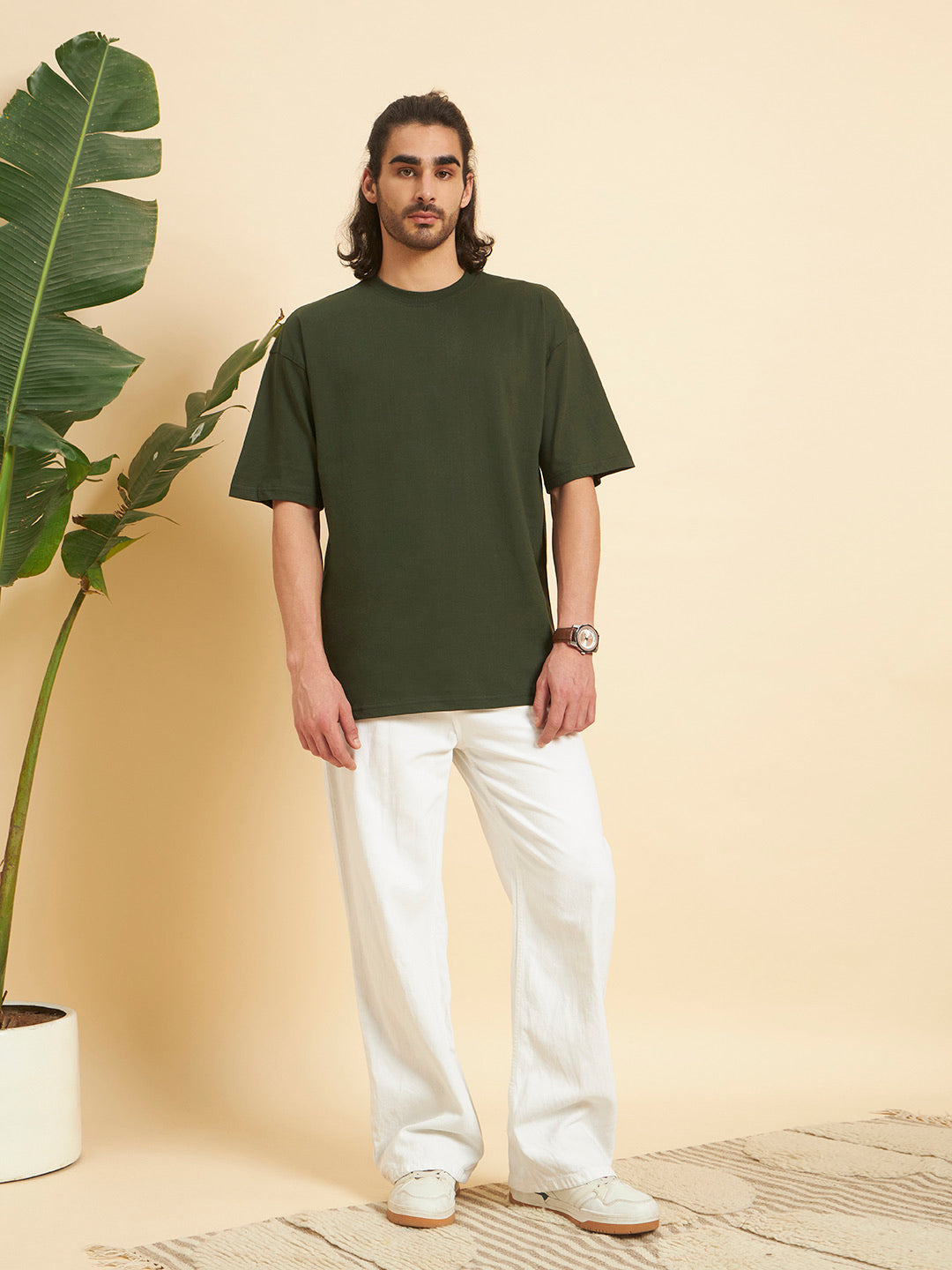 Oversized Premium Cotton T-Shirt – Forest