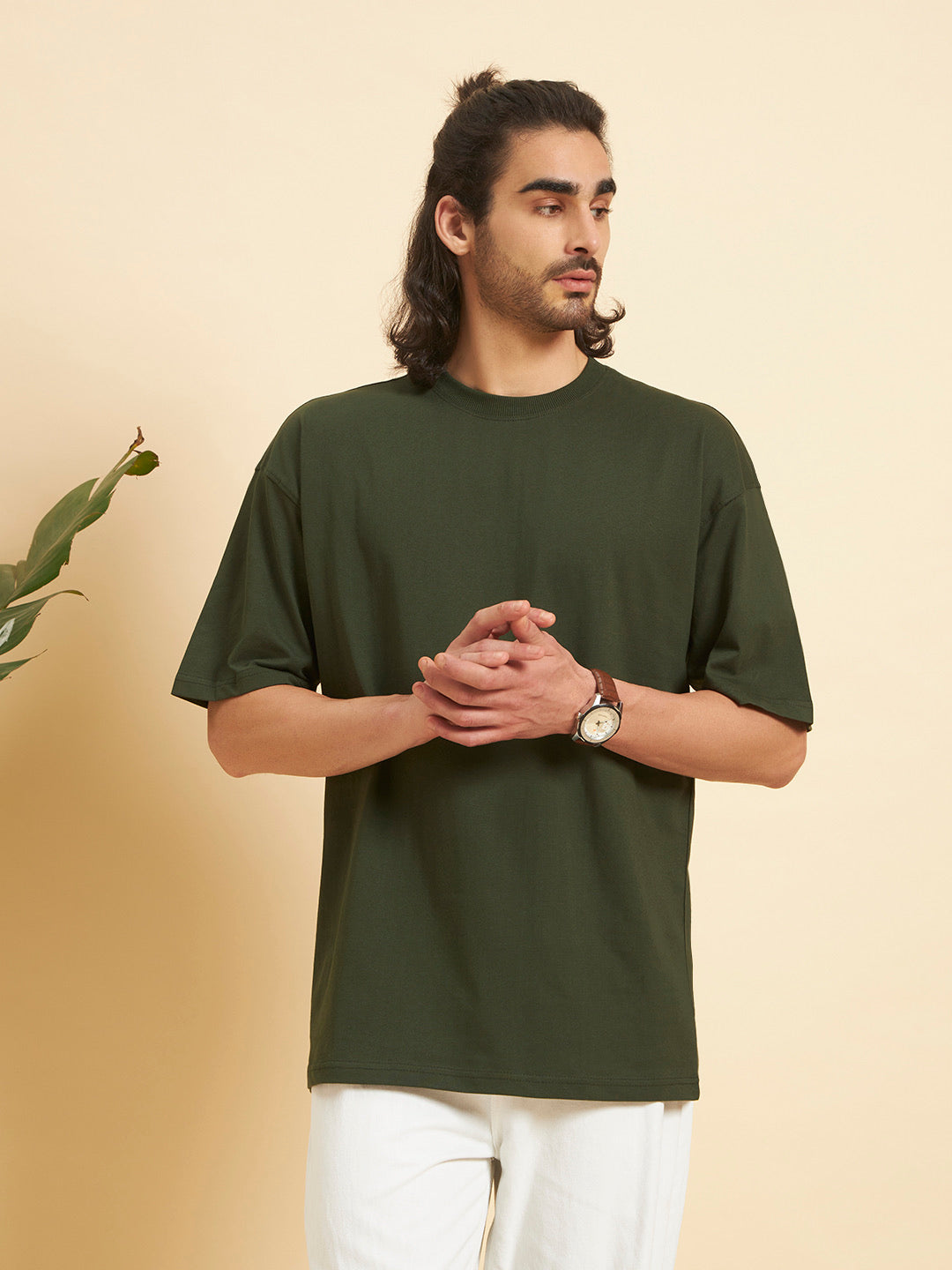 Oversized Premium Cotton T-Shirt – Forest
