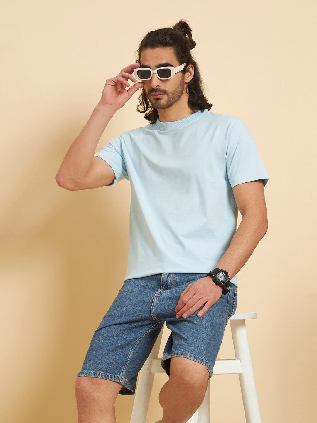 Regular Fit Premium Cotton T-Shirt – Sky