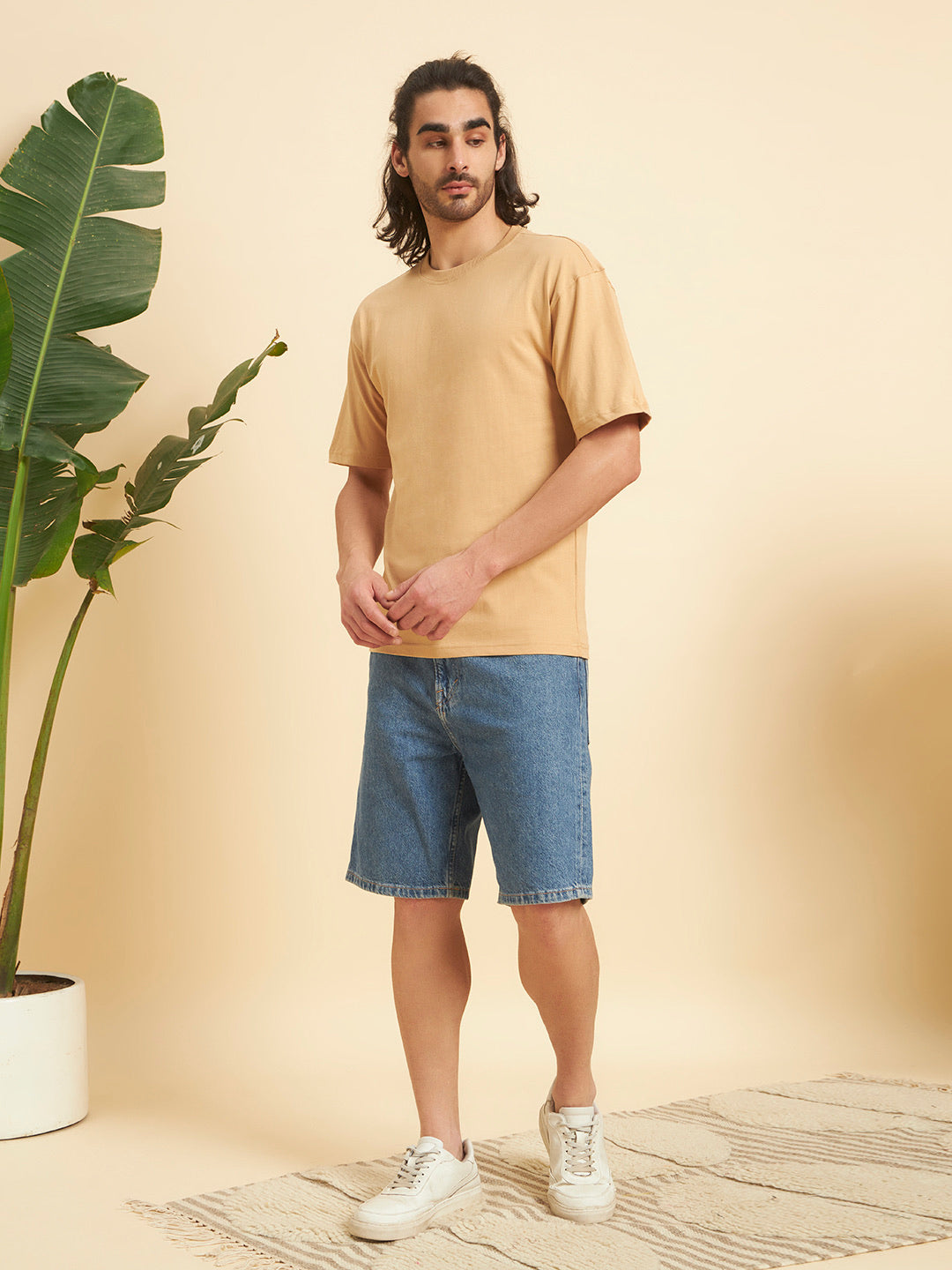 Oversized Premium Cotton T-Shirt – Sand