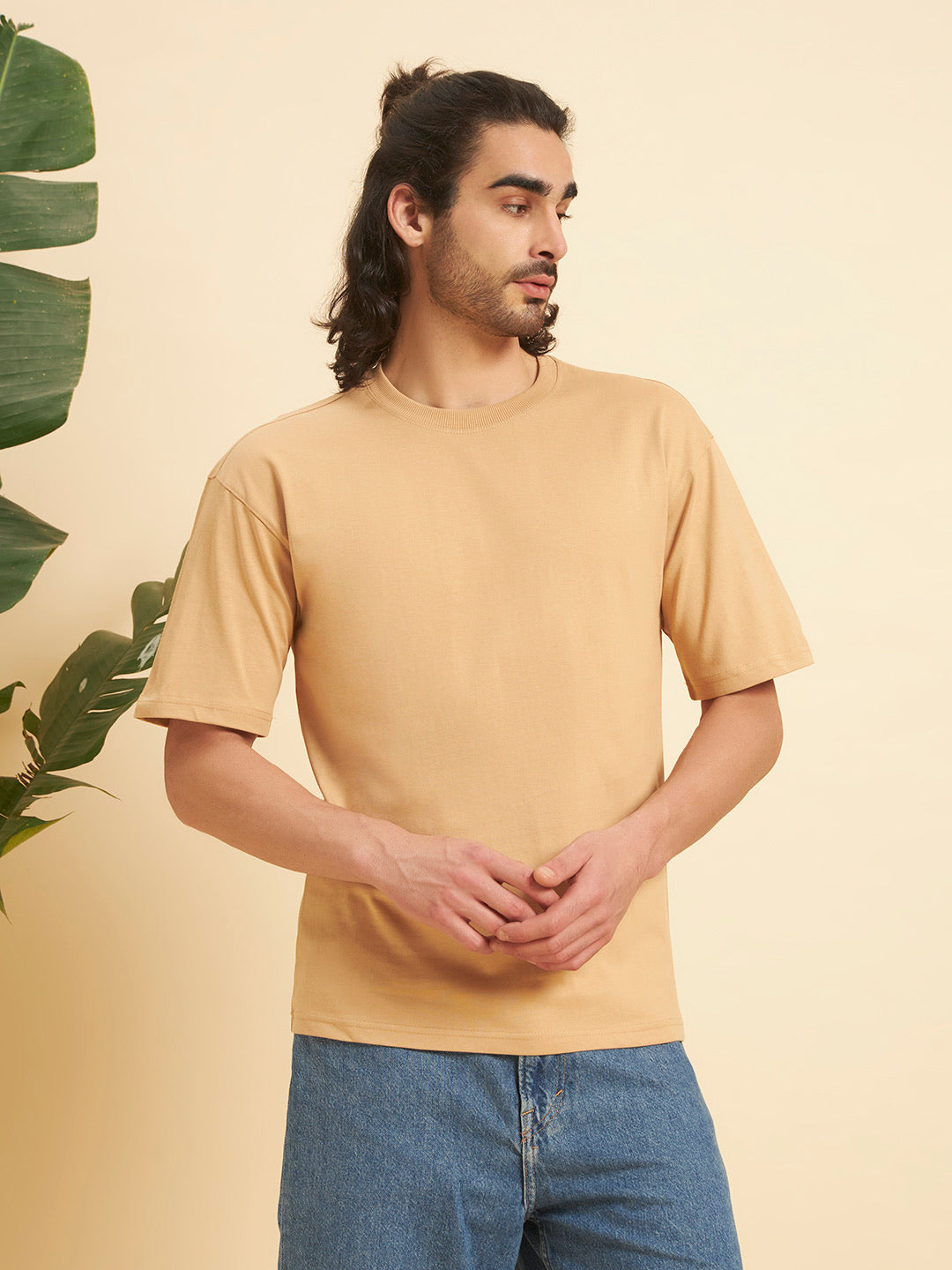 Oversized Premium Cotton T-Shirt – Sand
