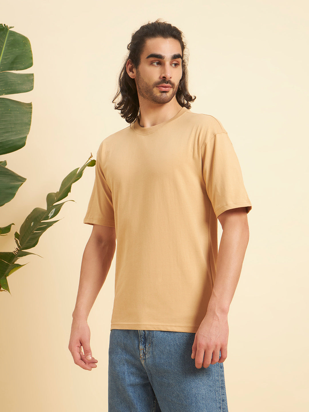 Oversized Premium Cotton T-Shirt – Sand