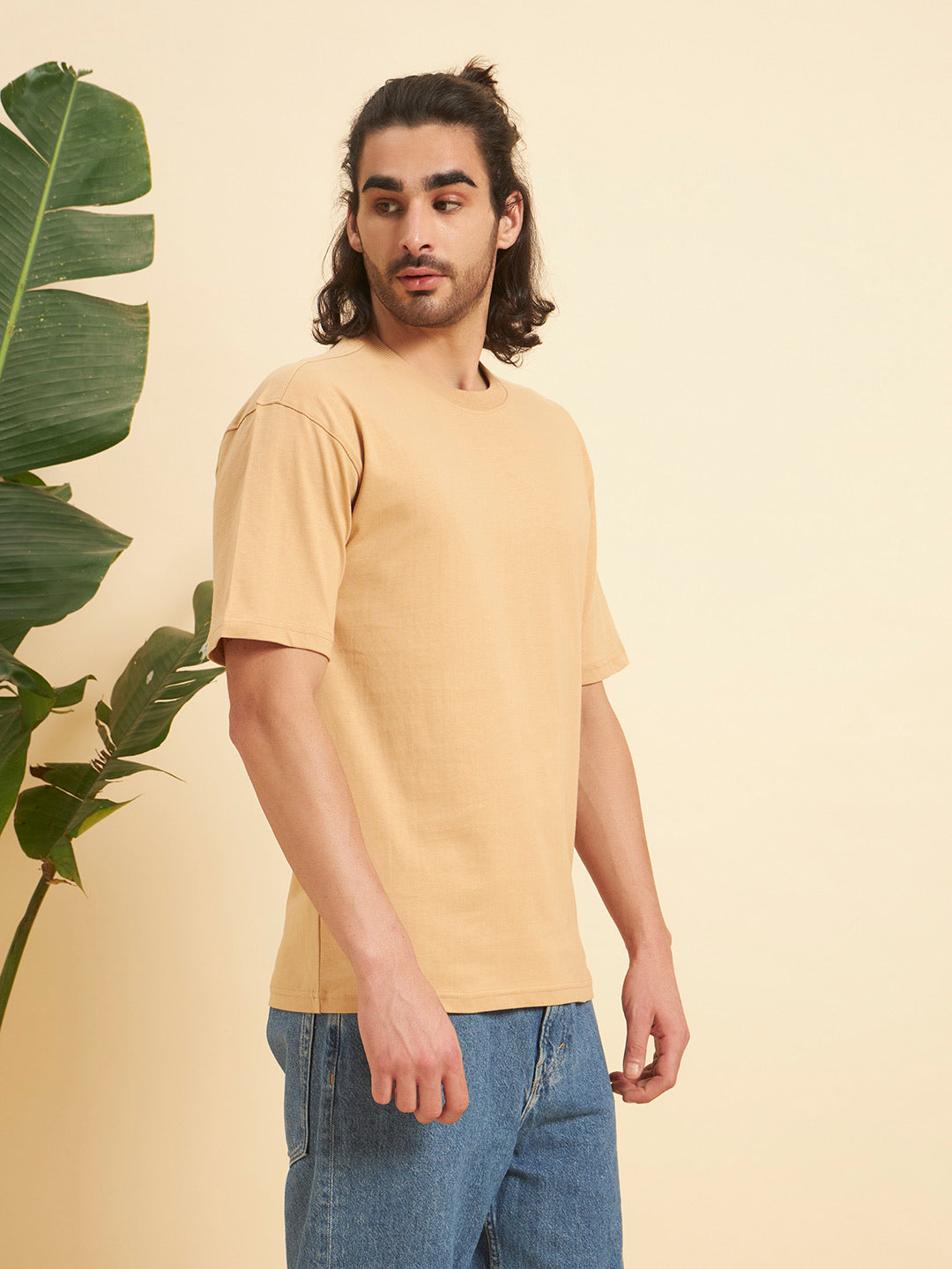 Oversized Premium Cotton T-Shirt – Sand