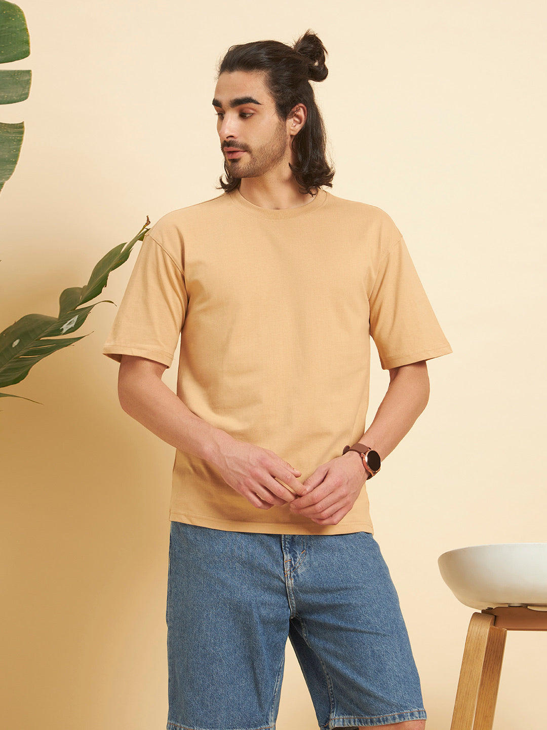 Oversized Premium Cotton T-Shirt – Sand