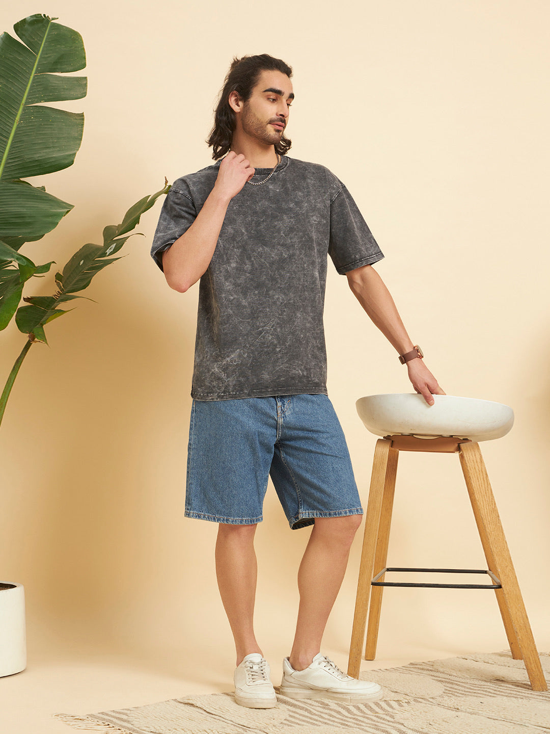 Oversized Premium Cotton T-Shirt – Graphite Wash