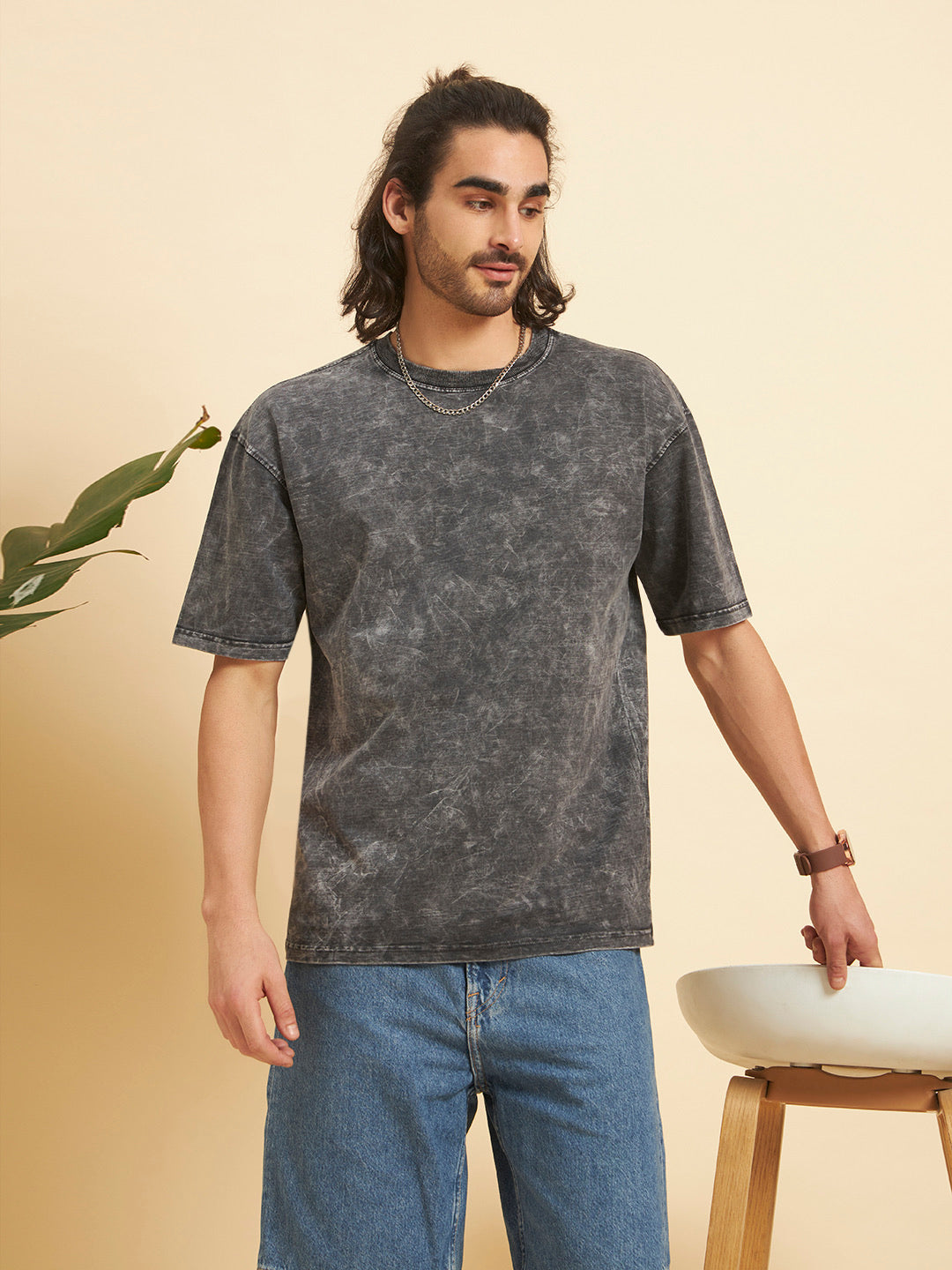 Oversized Premium Cotton T-Shirt – Graphite Wash