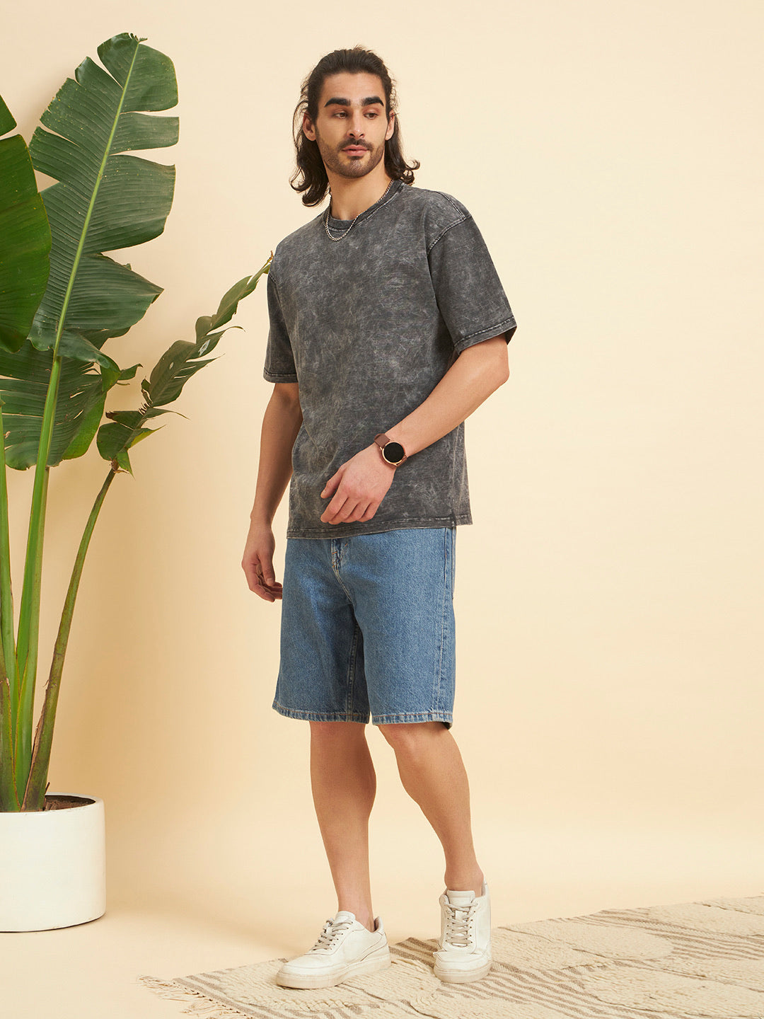 Oversized Premium Cotton T-Shirt – Graphite Wash