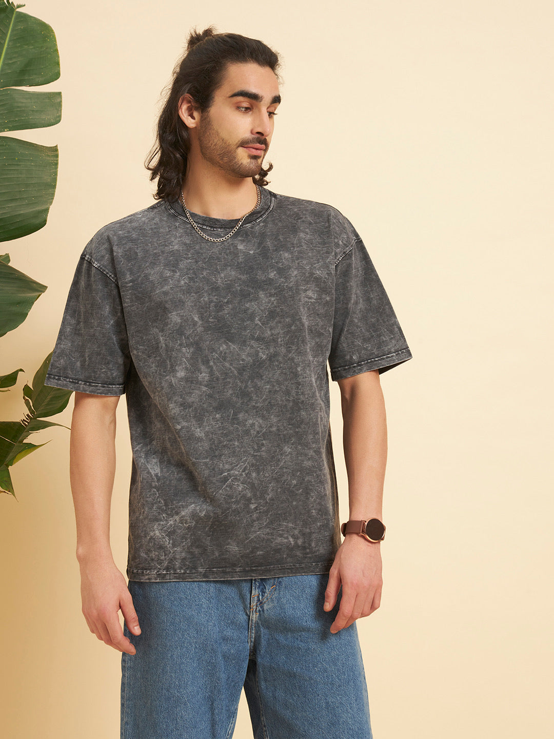 Oversized Premium Cotton T-Shirt – Graphite Wash