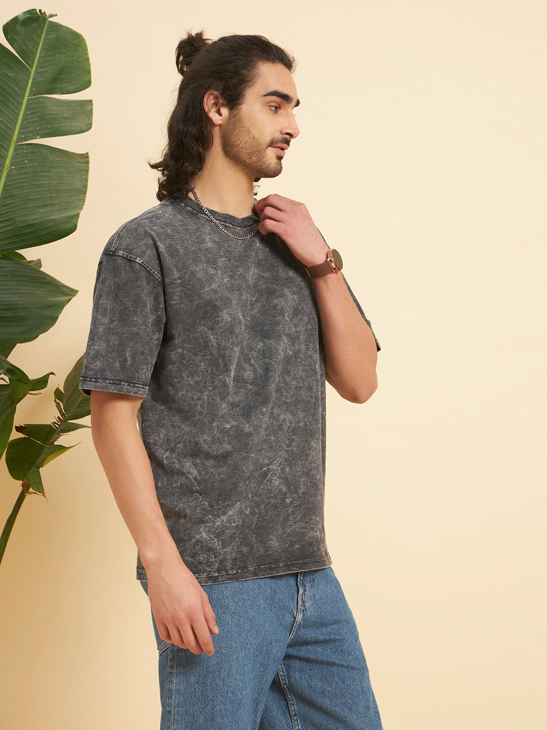 Oversized Premium Cotton T-Shirt – Graphite Wash