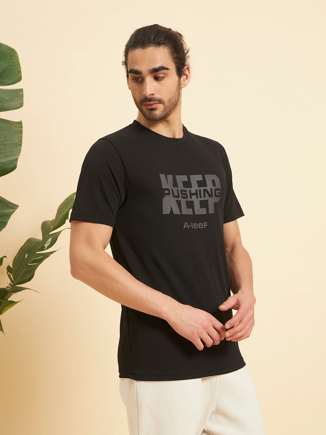 Black Keep Pushing Active Wear