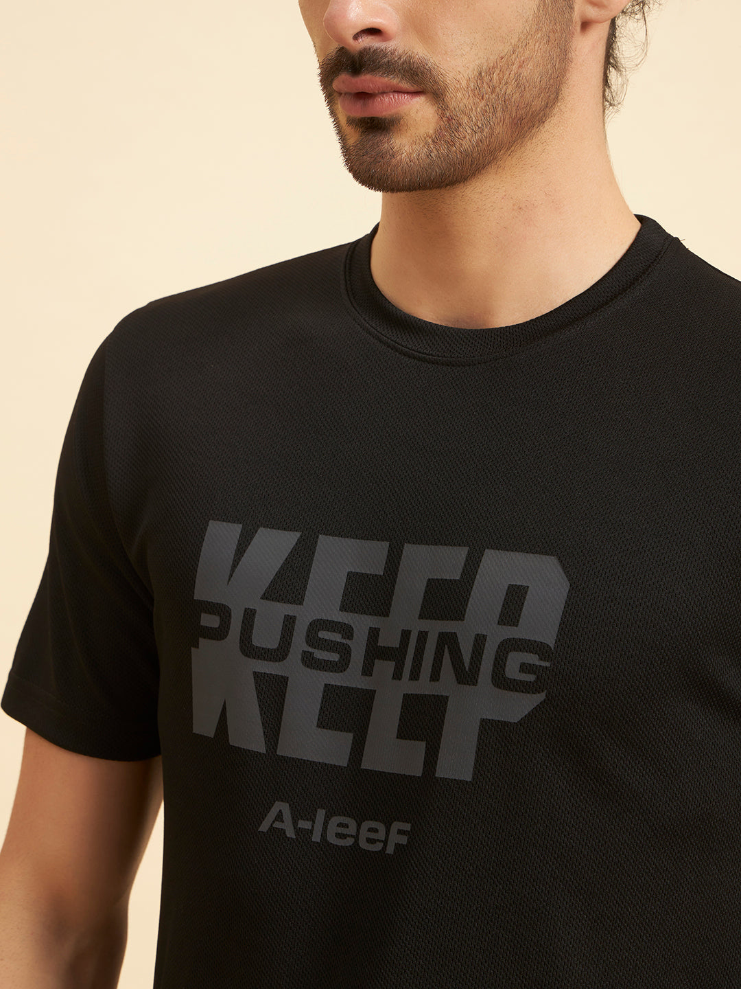 Black Keep Pushing Active Wear