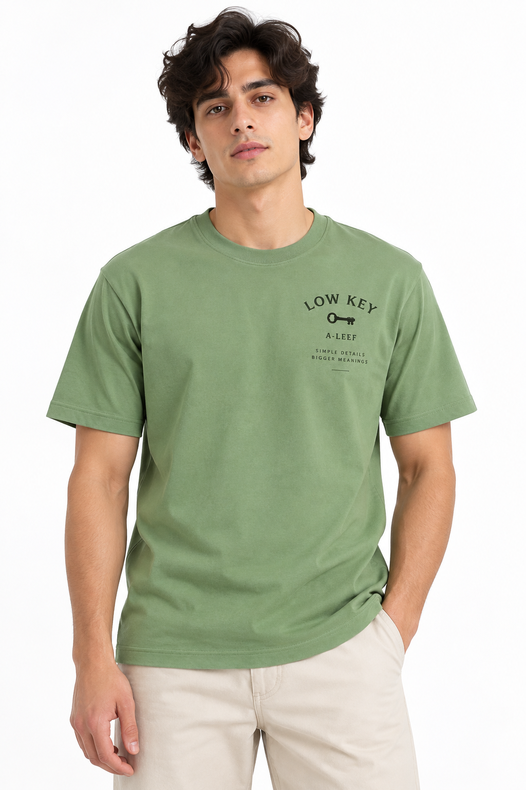 Regular Fit Premium Cotton T-Shirt – Sage Low Key