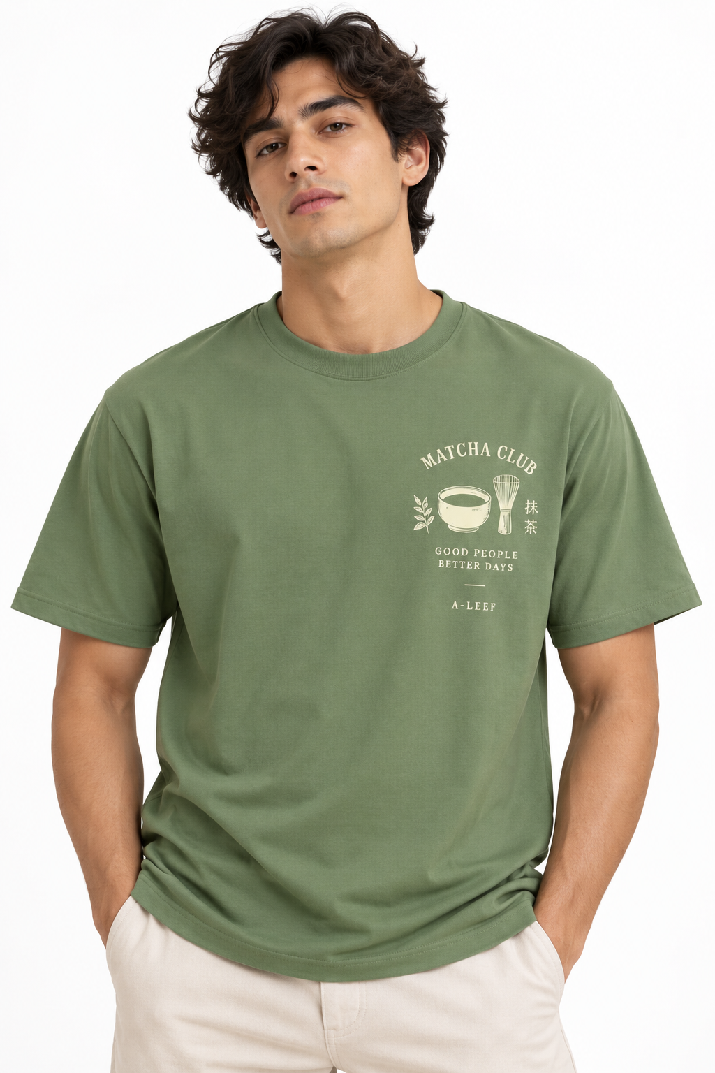 Regular Fit Premium Cotton T-Shirt – Moss matcha Club