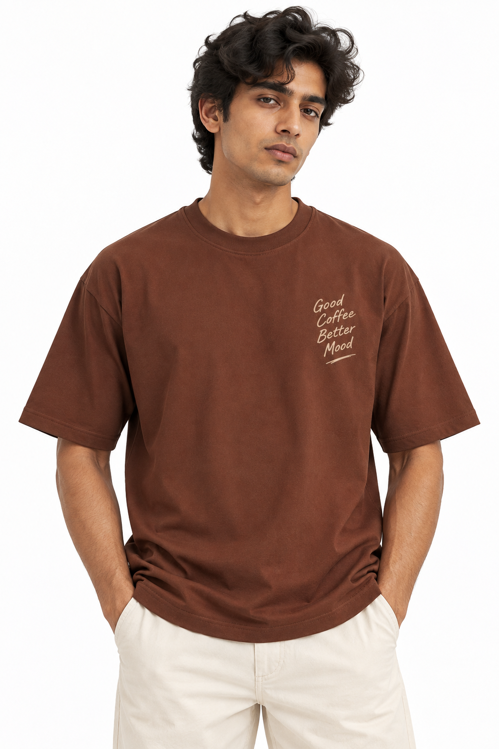 Oversized Premium Cotton T-Shirt – Terra  Coffee