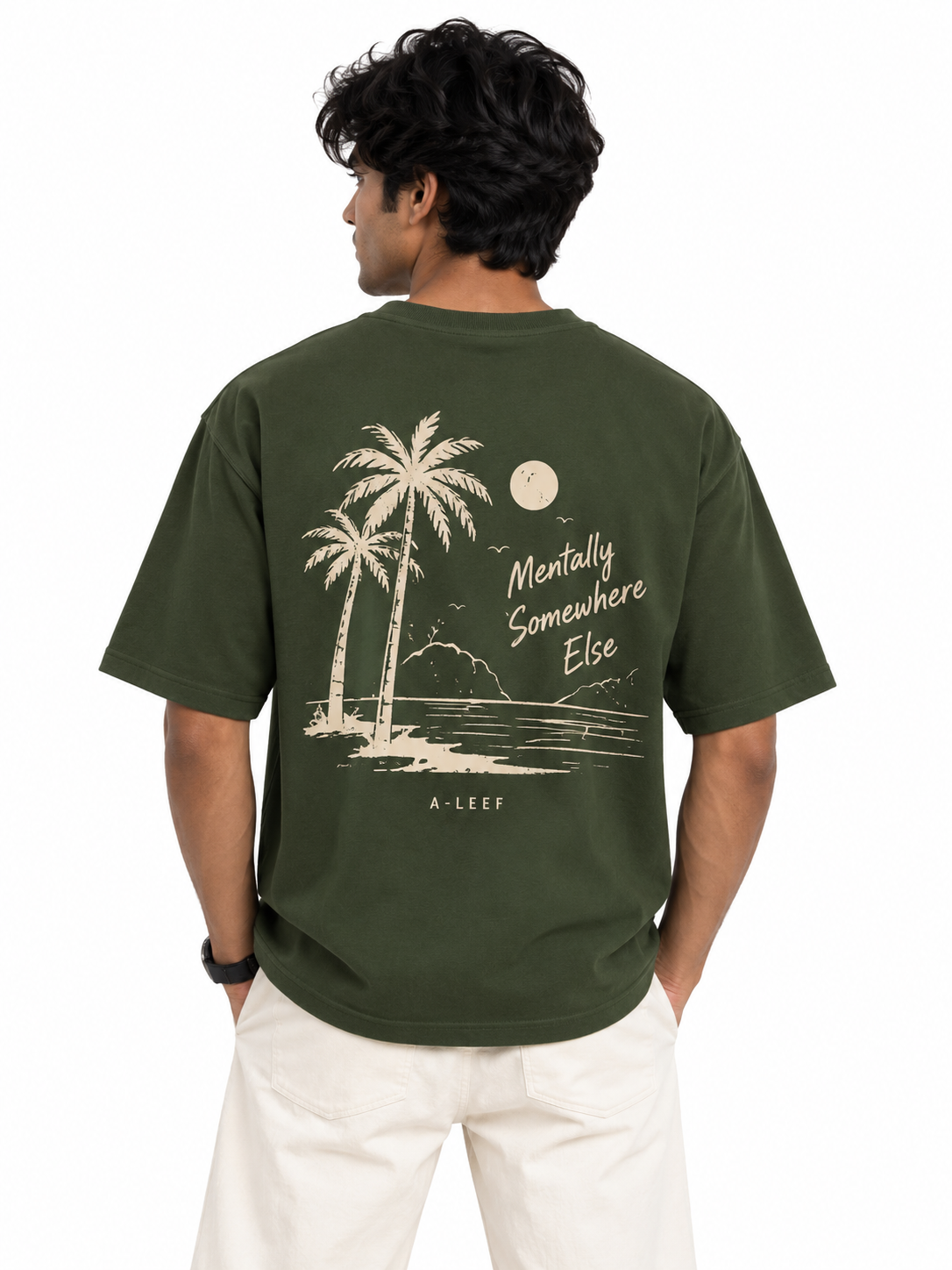 Oversized Premium Cotton T-Shirt – Forest out of office