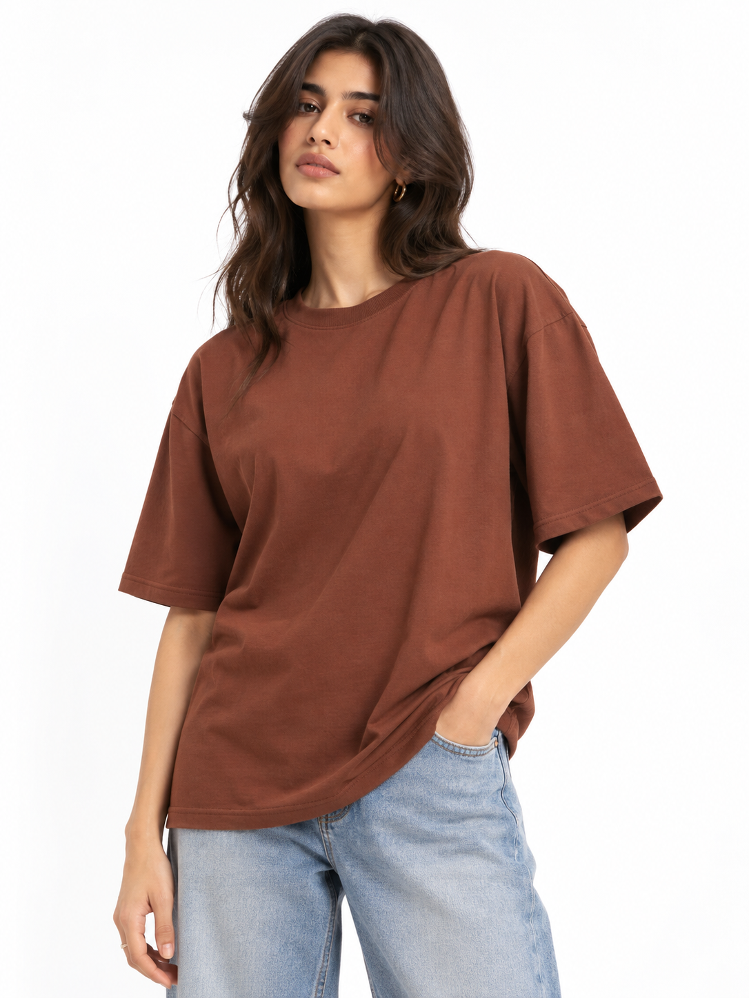Oversized Premium Cotton T-Shirt – Terra (Her)