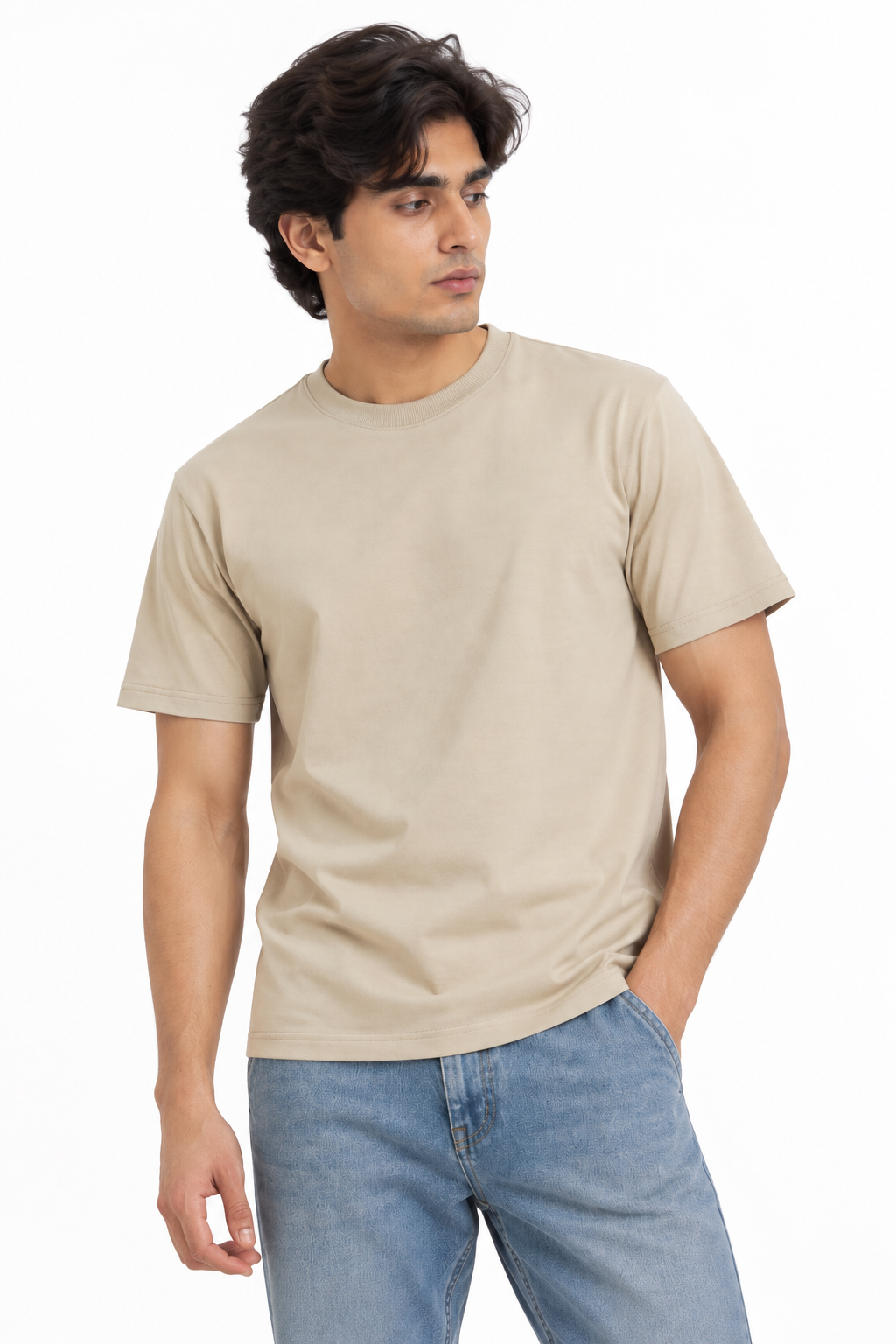 Regular Fit Premium Cotton T-Shirt – Stone