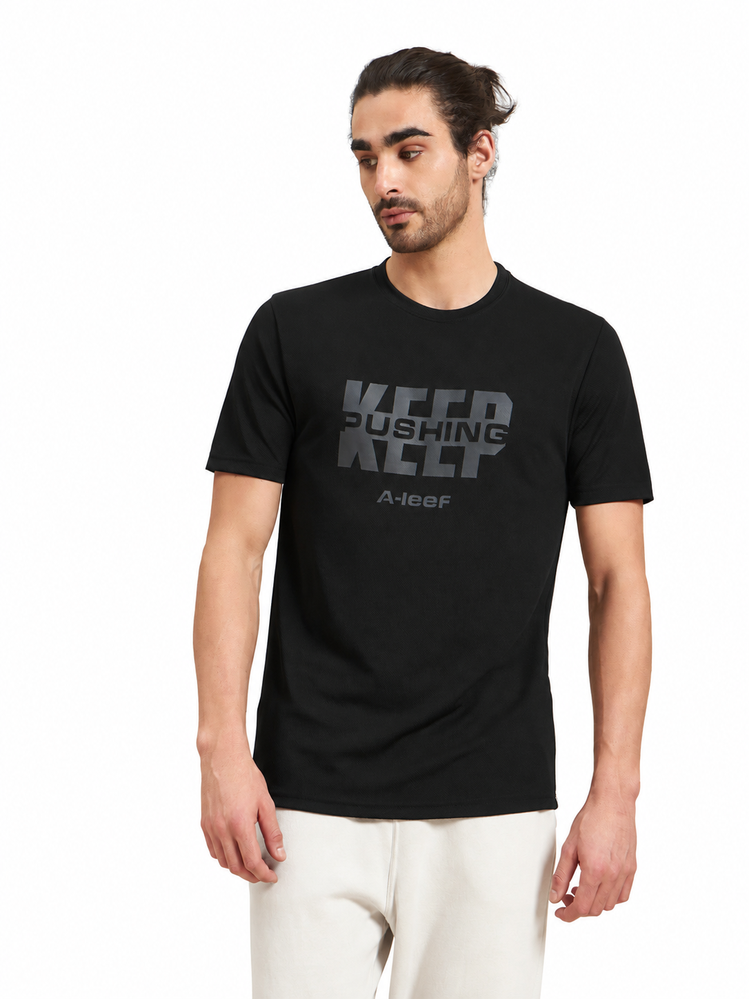 Black Keep Pushing Active Wear