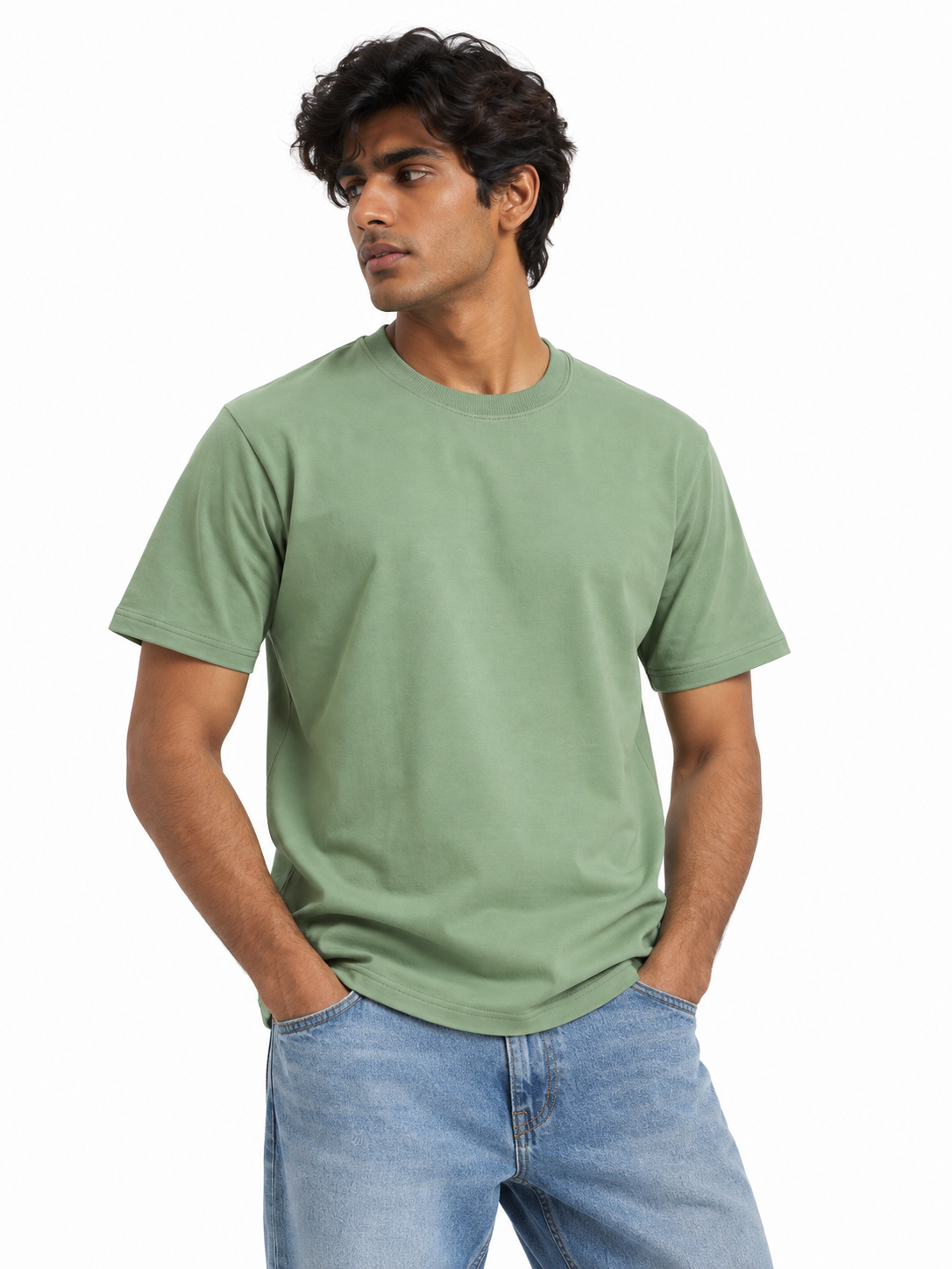 Regular Fit Premium Cotton T-Shirt – Moss