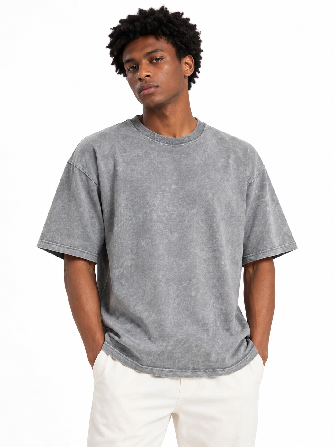 Oversized Premium Cotton T-Shirt – Ash Wash