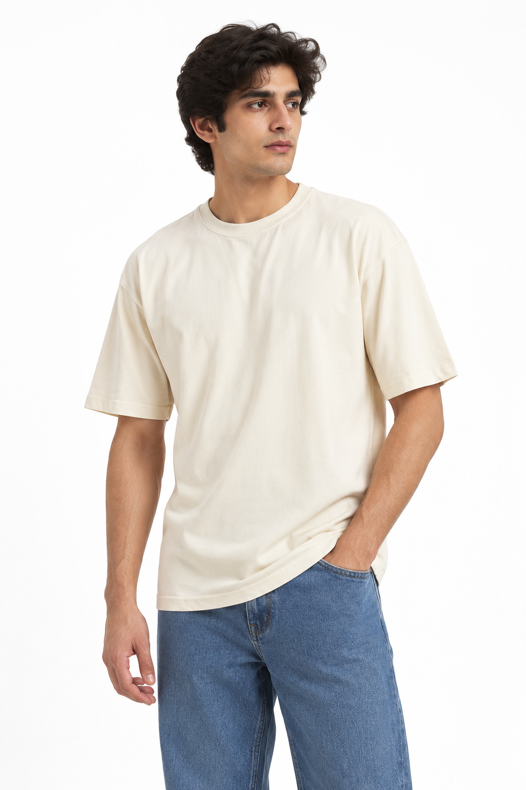 Oversized Premium Cotton T-Shirt – Ivory