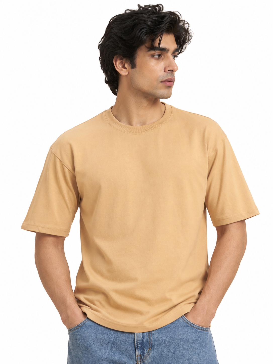 Oversized Premium Cotton T-Shirt – Sand