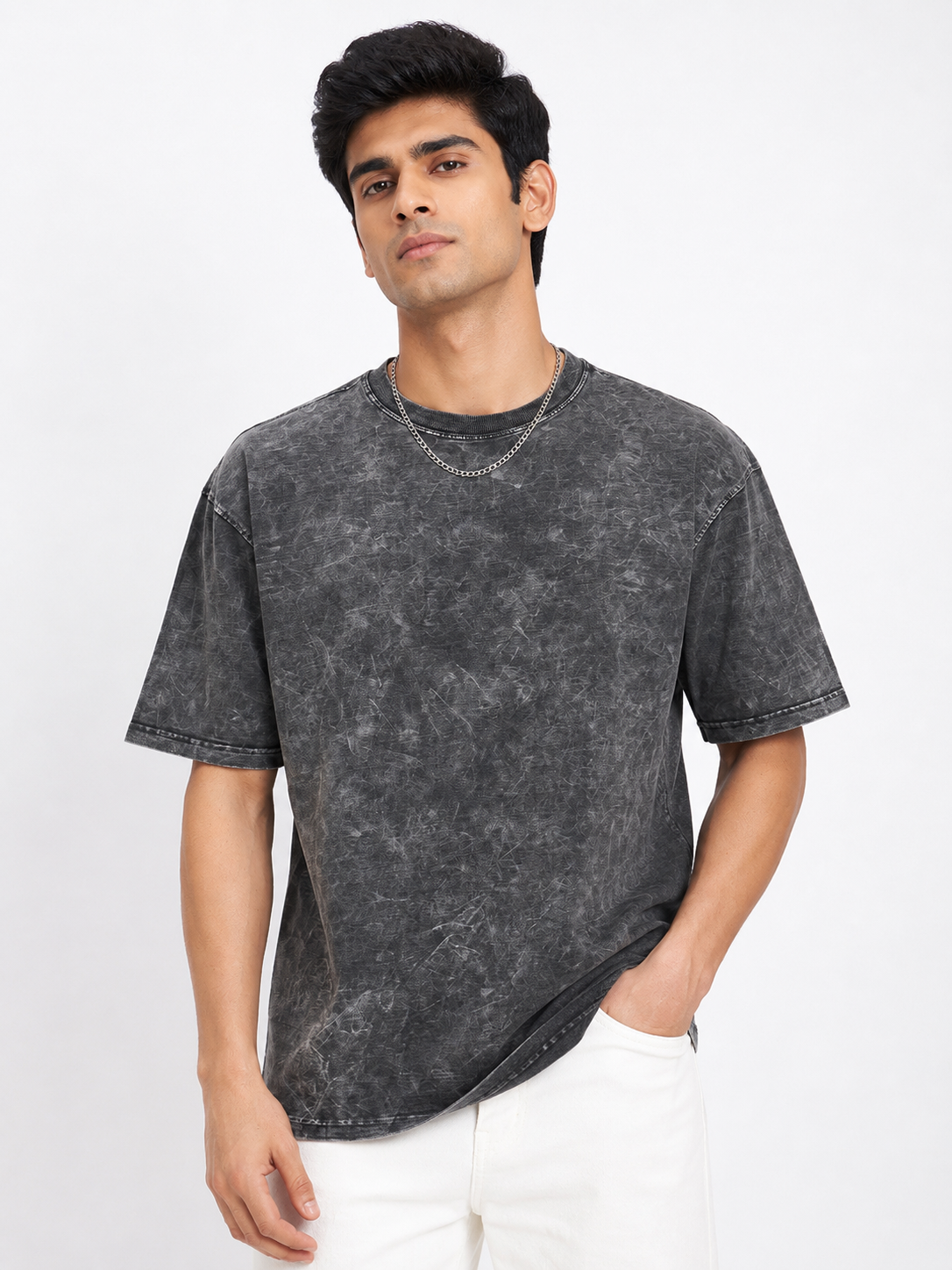 Oversized Premium Cotton T-Shirt – Graphite Wash