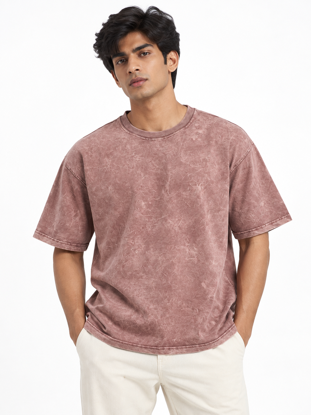Oversized Premium Cotton T-Shirt – Rose Wash