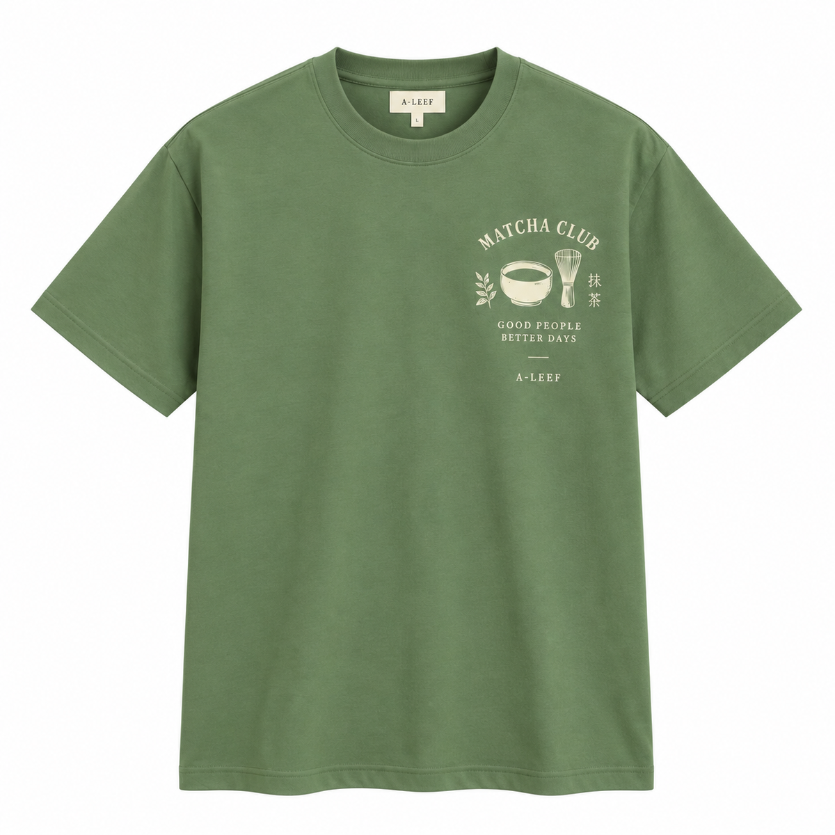 Regular Fit Premium Cotton T-Shirt – Moss matcha Club