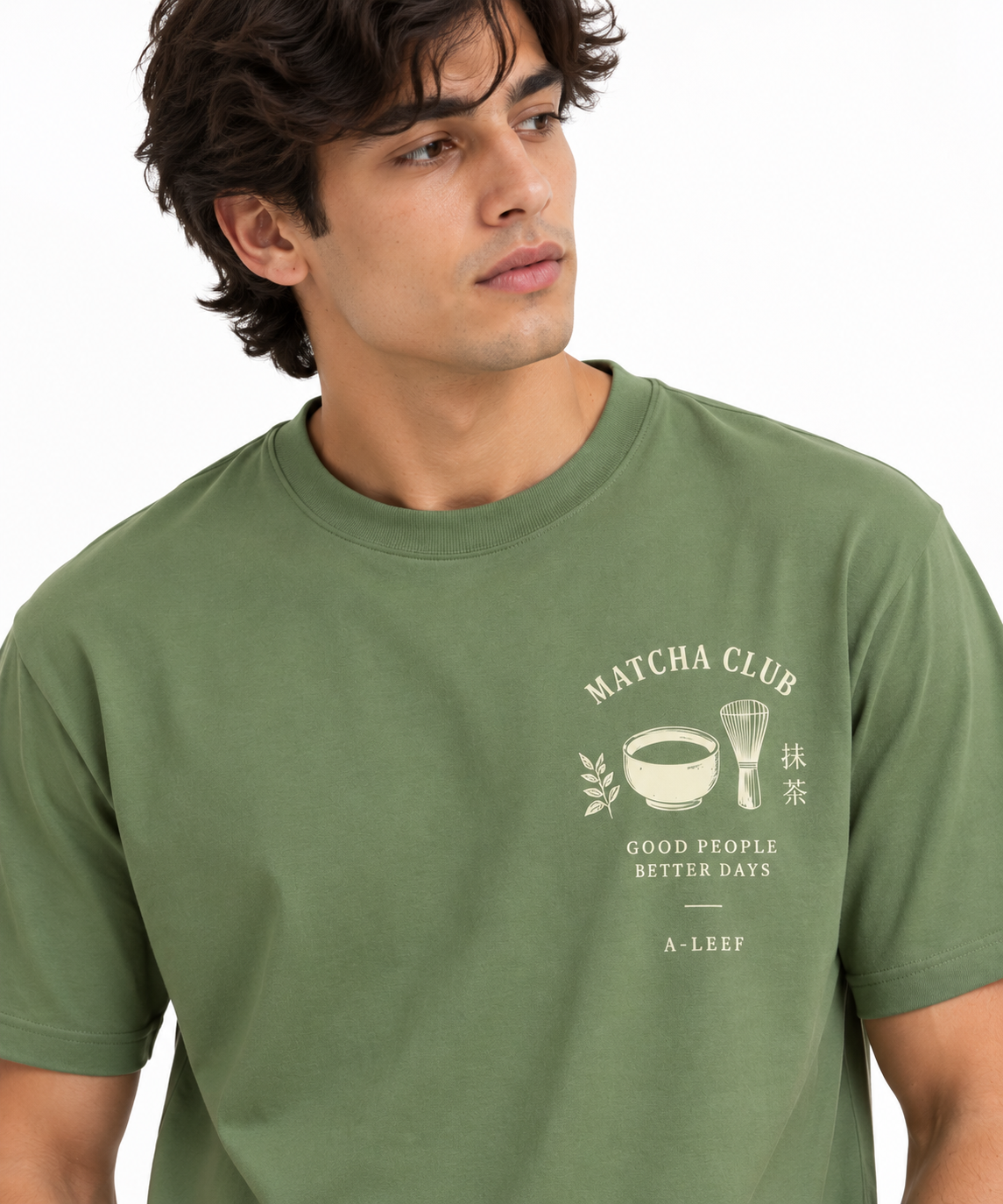 Regular Fit Premium Cotton T-Shirt – Moss matcha Club