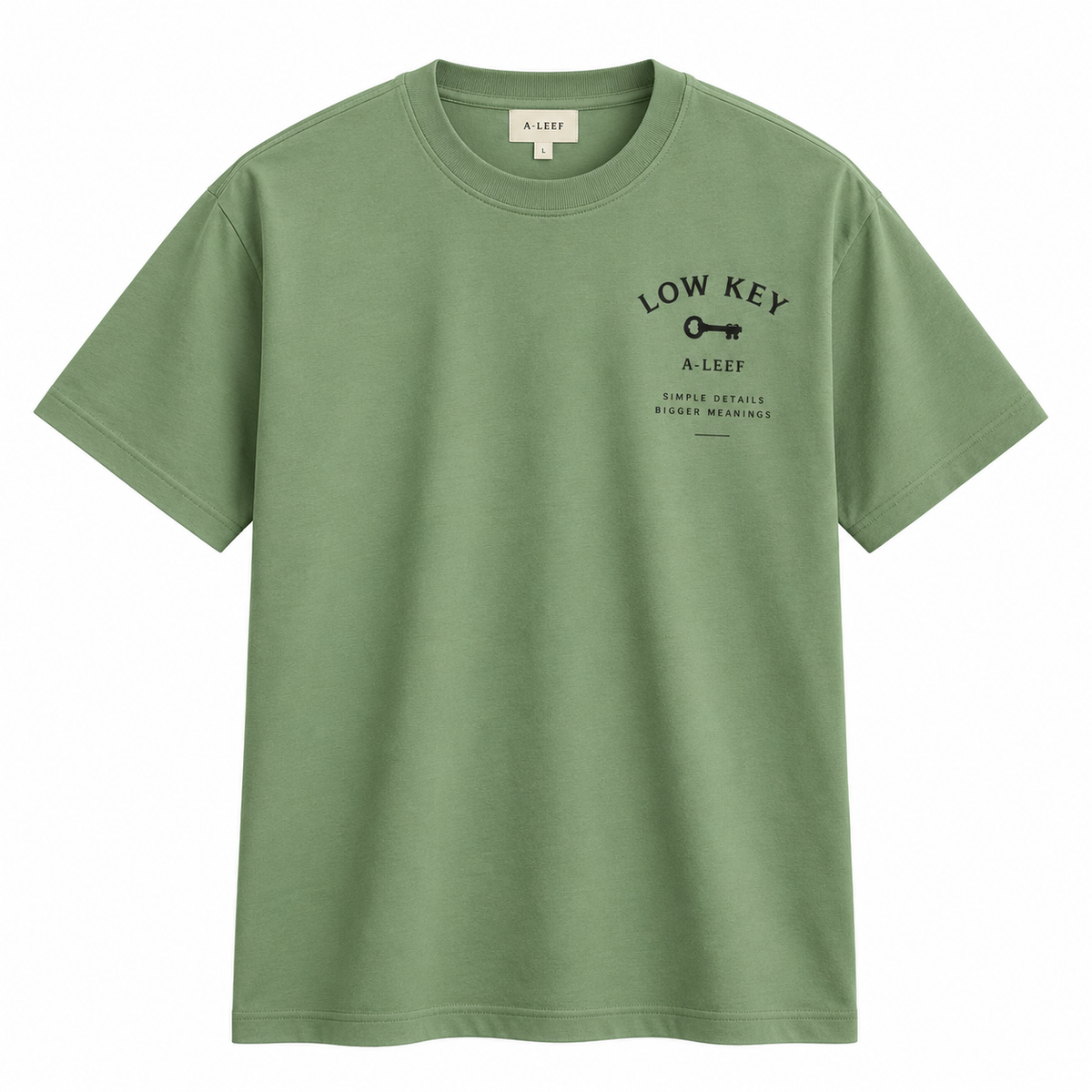 Regular Fit Premium Cotton T-Shirt – Sage Low Key