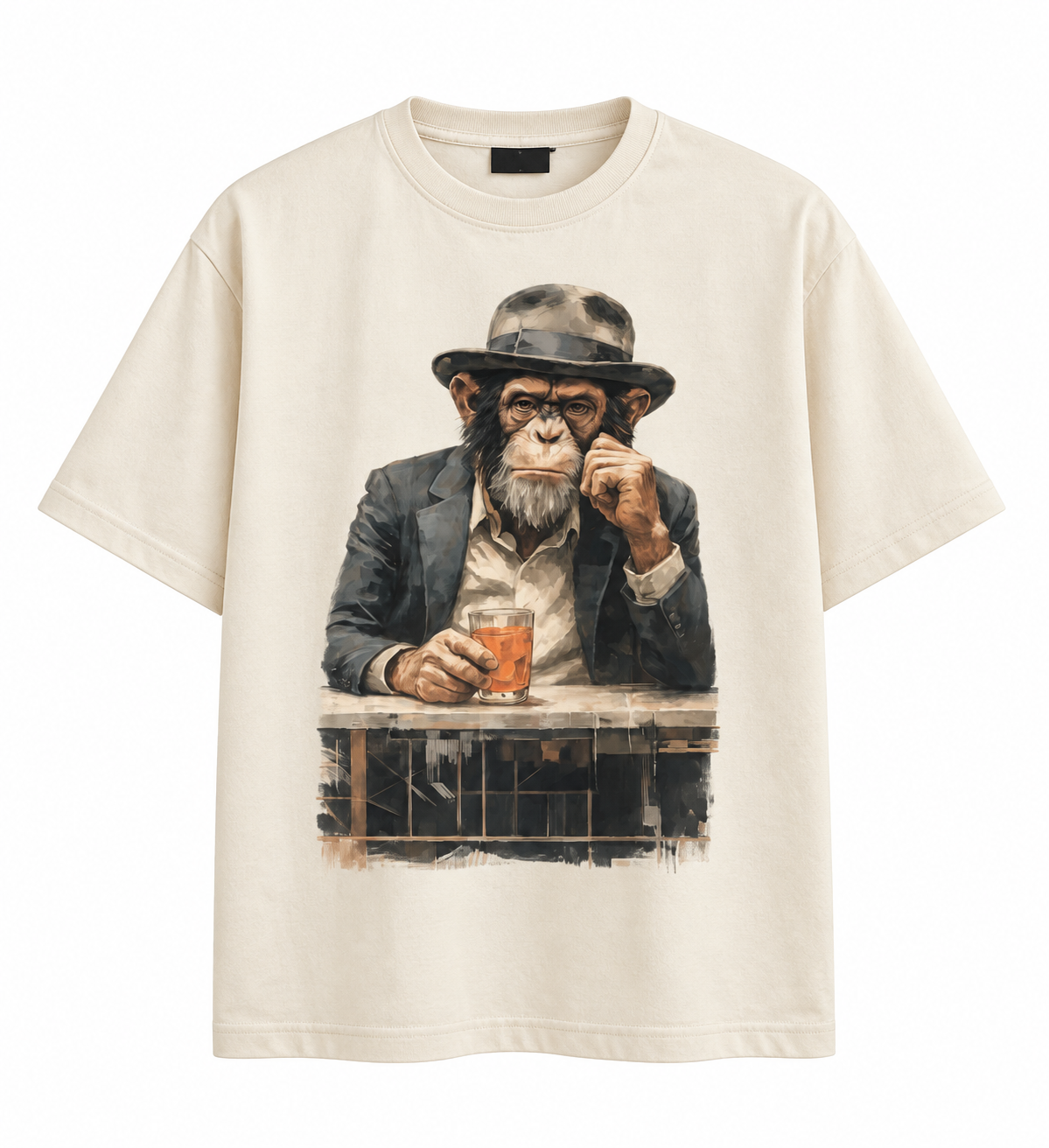 Oversized Premium Cotton T-Shirt – Ivory (Mufasa)