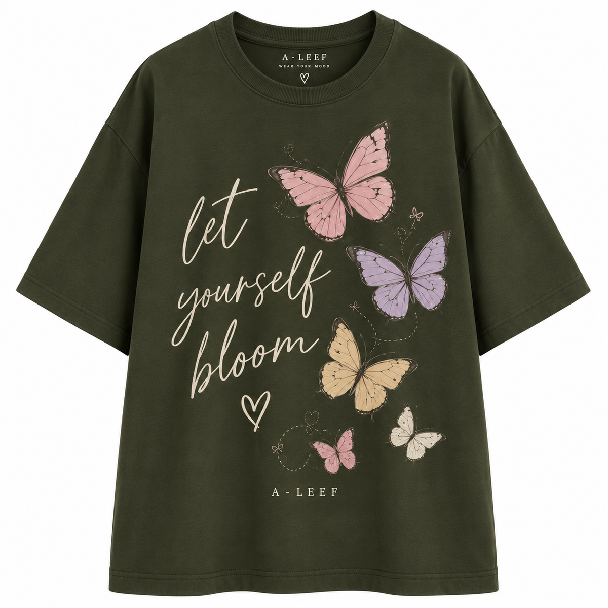 Oversized Premium Cotton T-Shirt – Forest (Her) Bloom