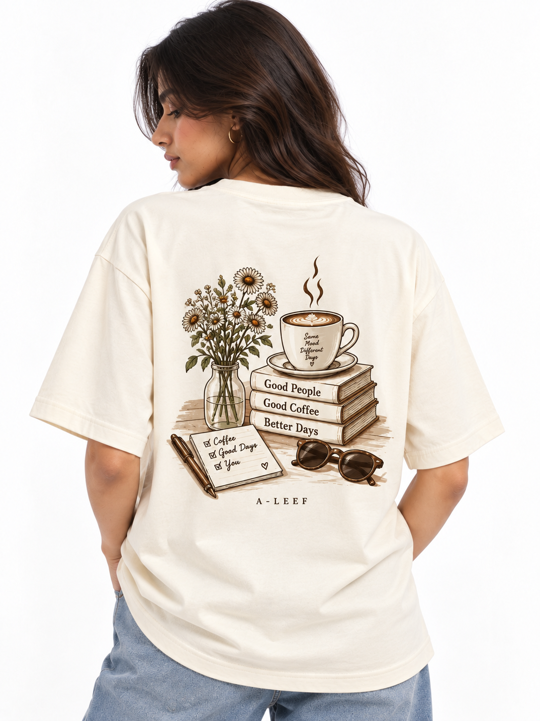 Oversized Premium Cotton T-Shirt – Ivory(Her) Romantisize