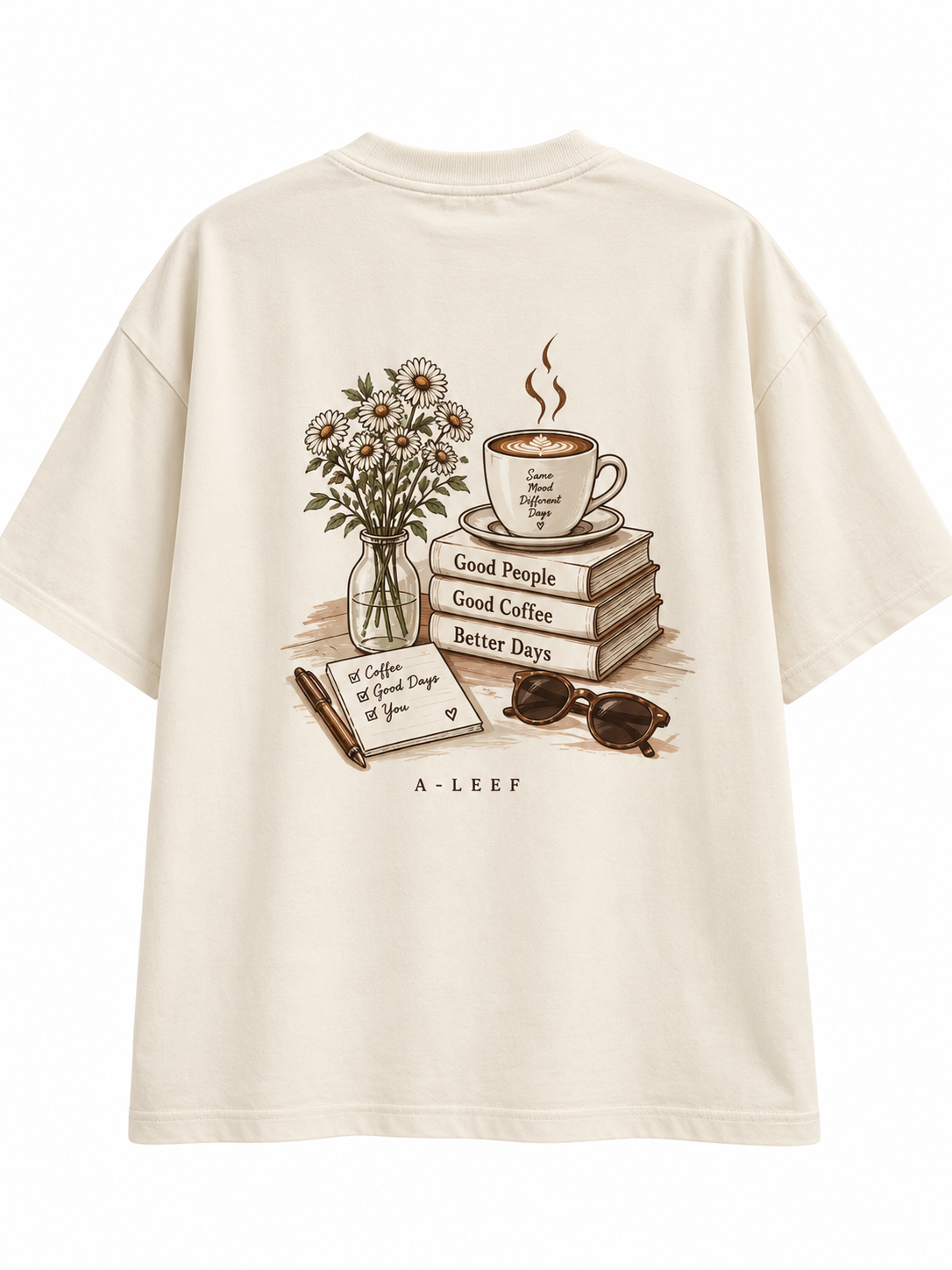 Oversized Premium Cotton T-Shirt – Ivory(Her) Romantisize