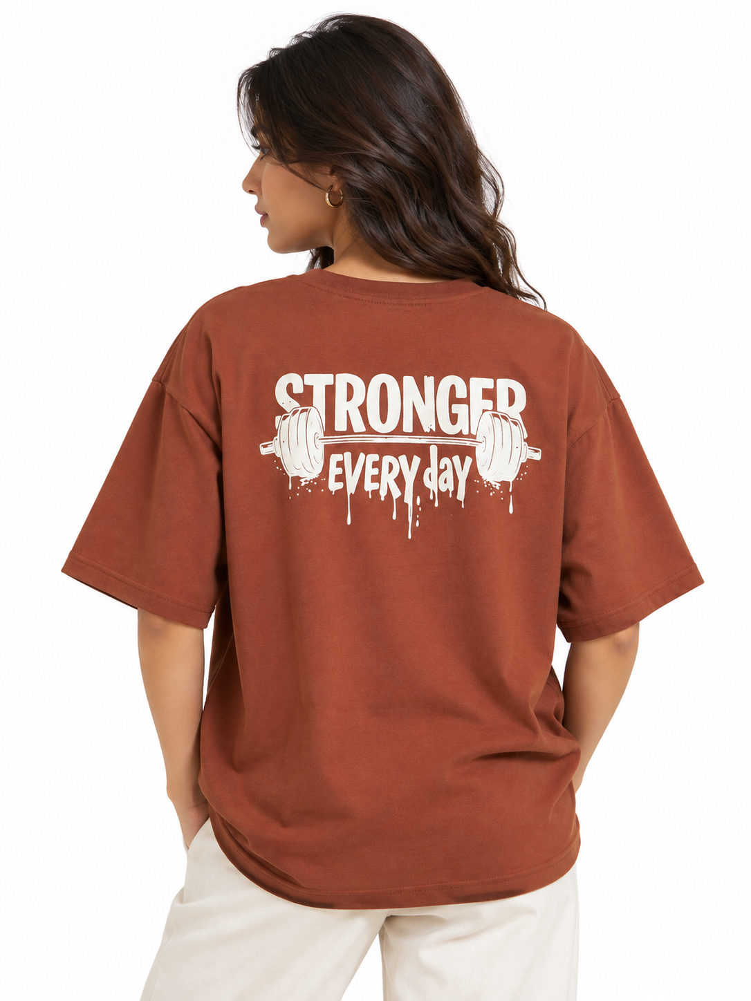 Oversized Athleisure Cotton T-Shirt – Hug & Protein Edition (Her)