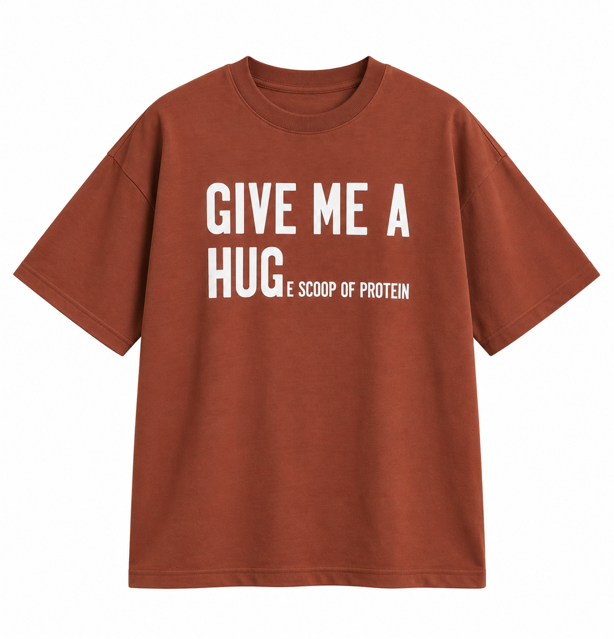 Oversized Athleisure Cotton T-Shirt – Hug & Protein Edition (Her)