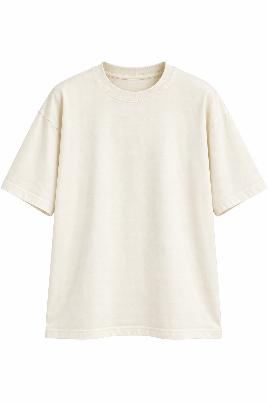 Oversized Premium Cotton T-Shirt – Ivory(Her)