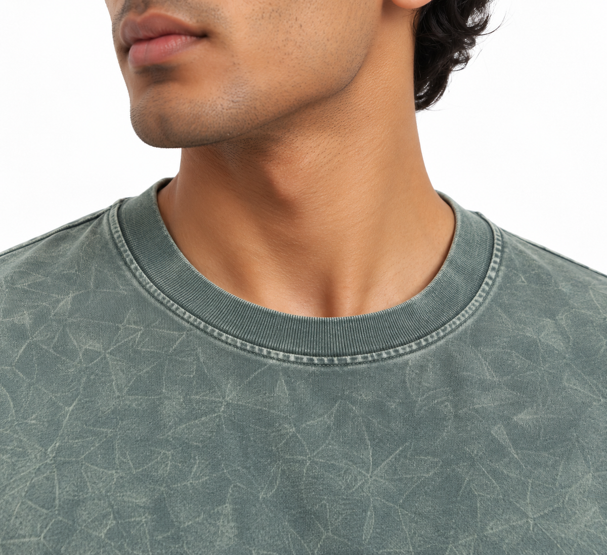 Oversized Premium Cotton T-Shirt – Olive Wash